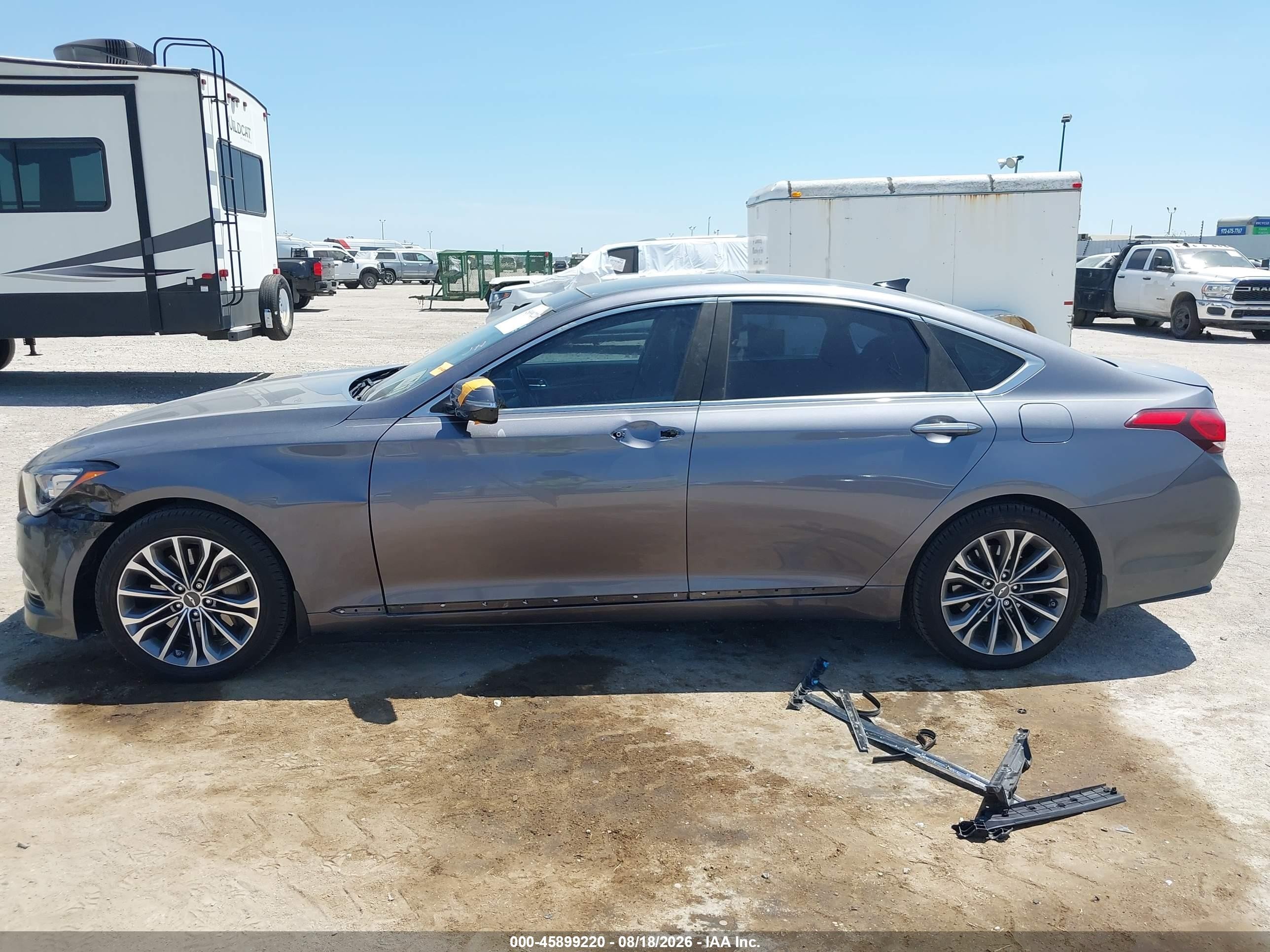 2016 Hyundai Genesis 3.8 Gray vin: KMHGN4JEXGU106178