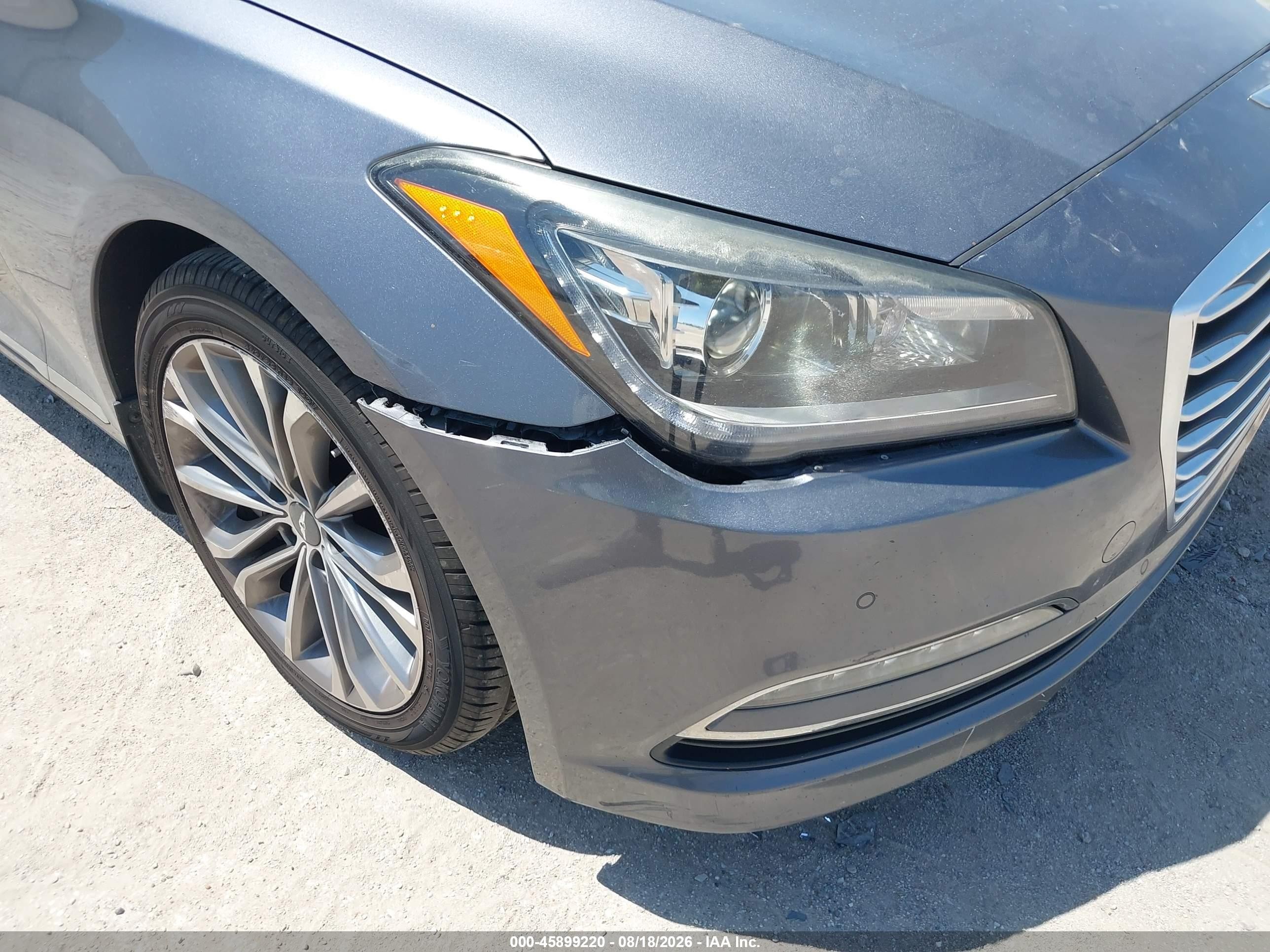 2016 Hyundai Genesis 3.8 Gray vin: KMHGN4JEXGU106178