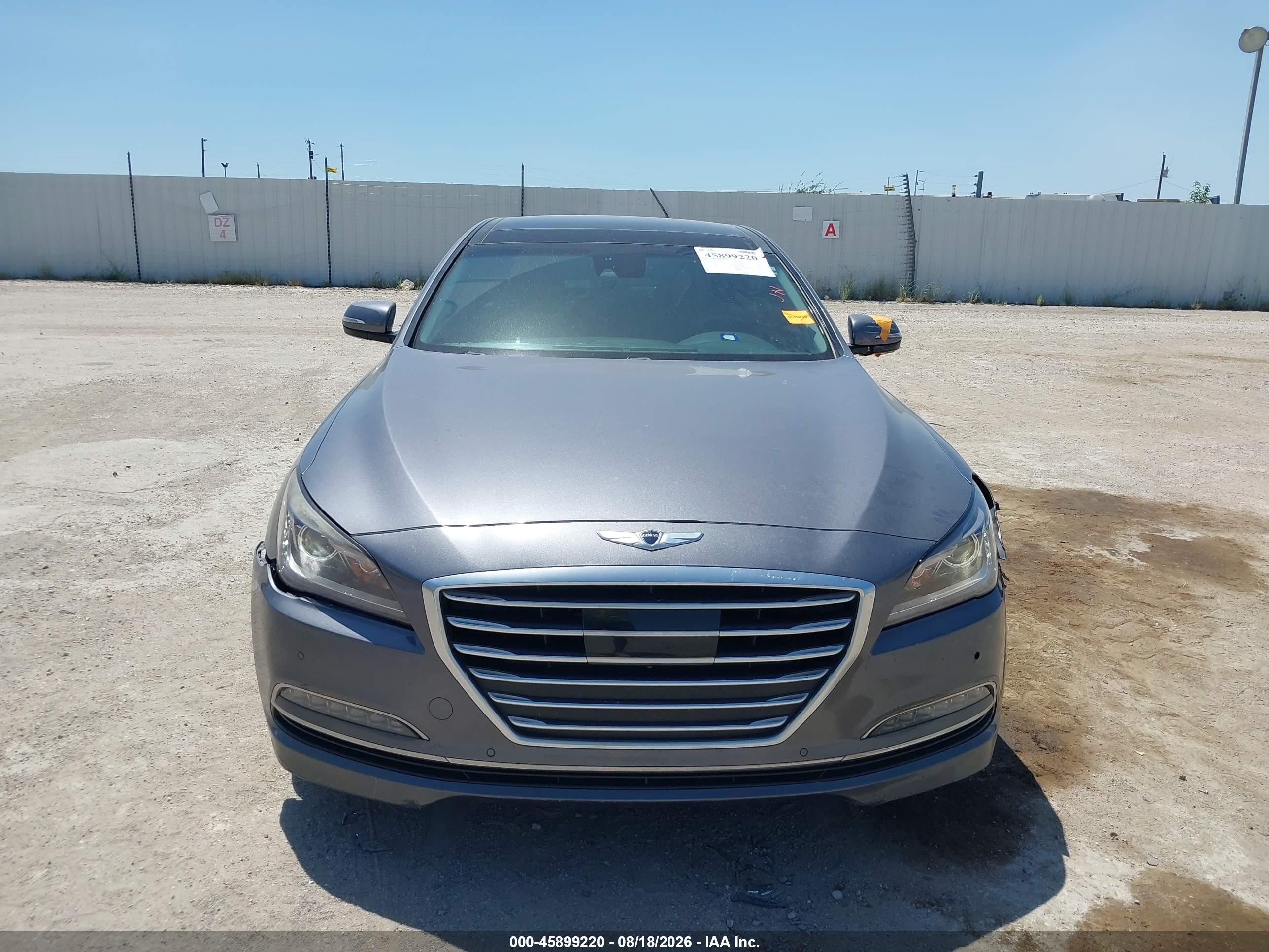 2016 Hyundai Genesis 3.8 Gray vin: KMHGN4JEXGU106178