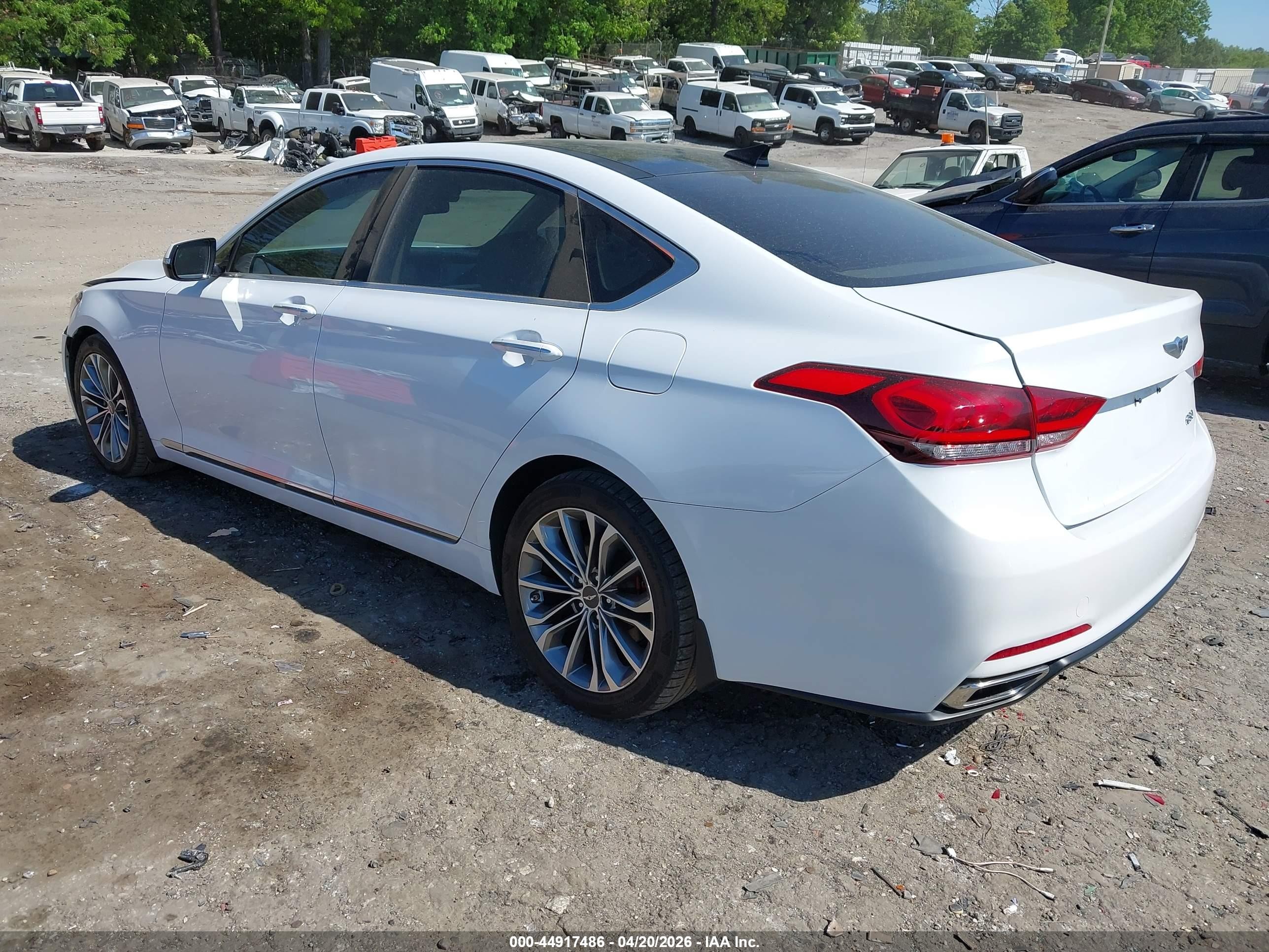 2016 Hyundai Genesis 3.8 White vin: KMHGN4JEXGU138287