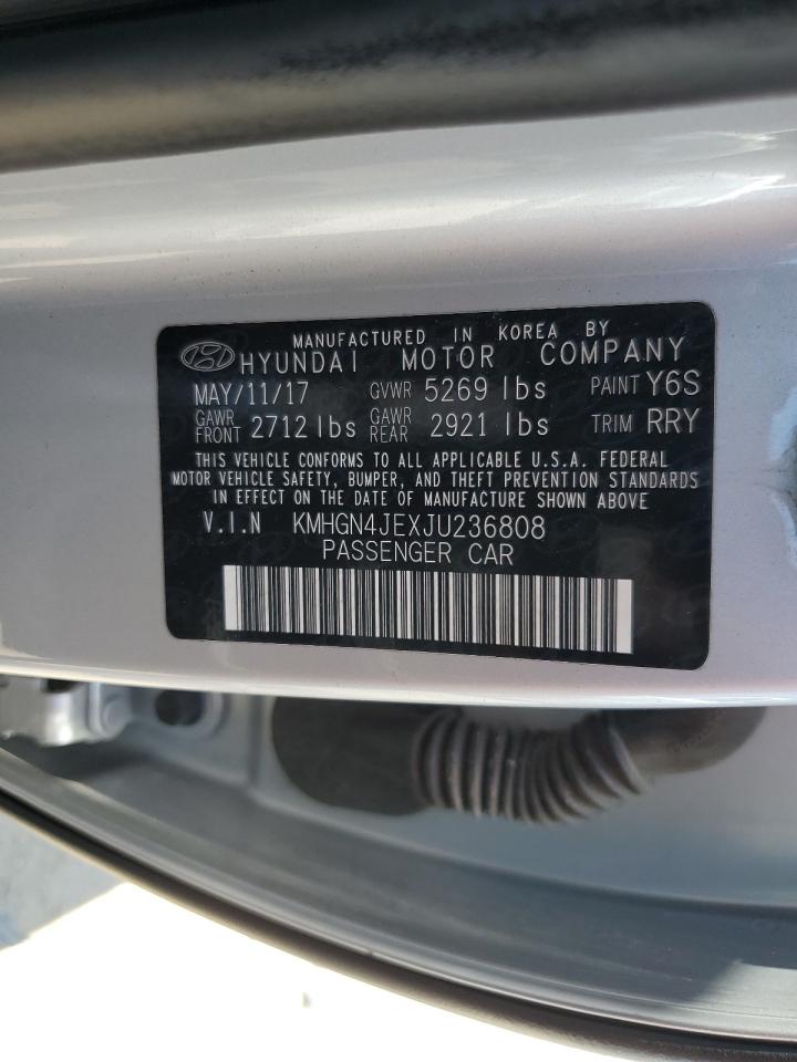 2018 Genesis G80 Base Silver vin: KMHGN4JEXJU236808