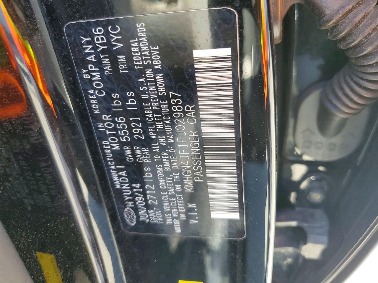 2015 Hyundai Genesis 5.0l Black vin: KMHGN4JF1FU029837