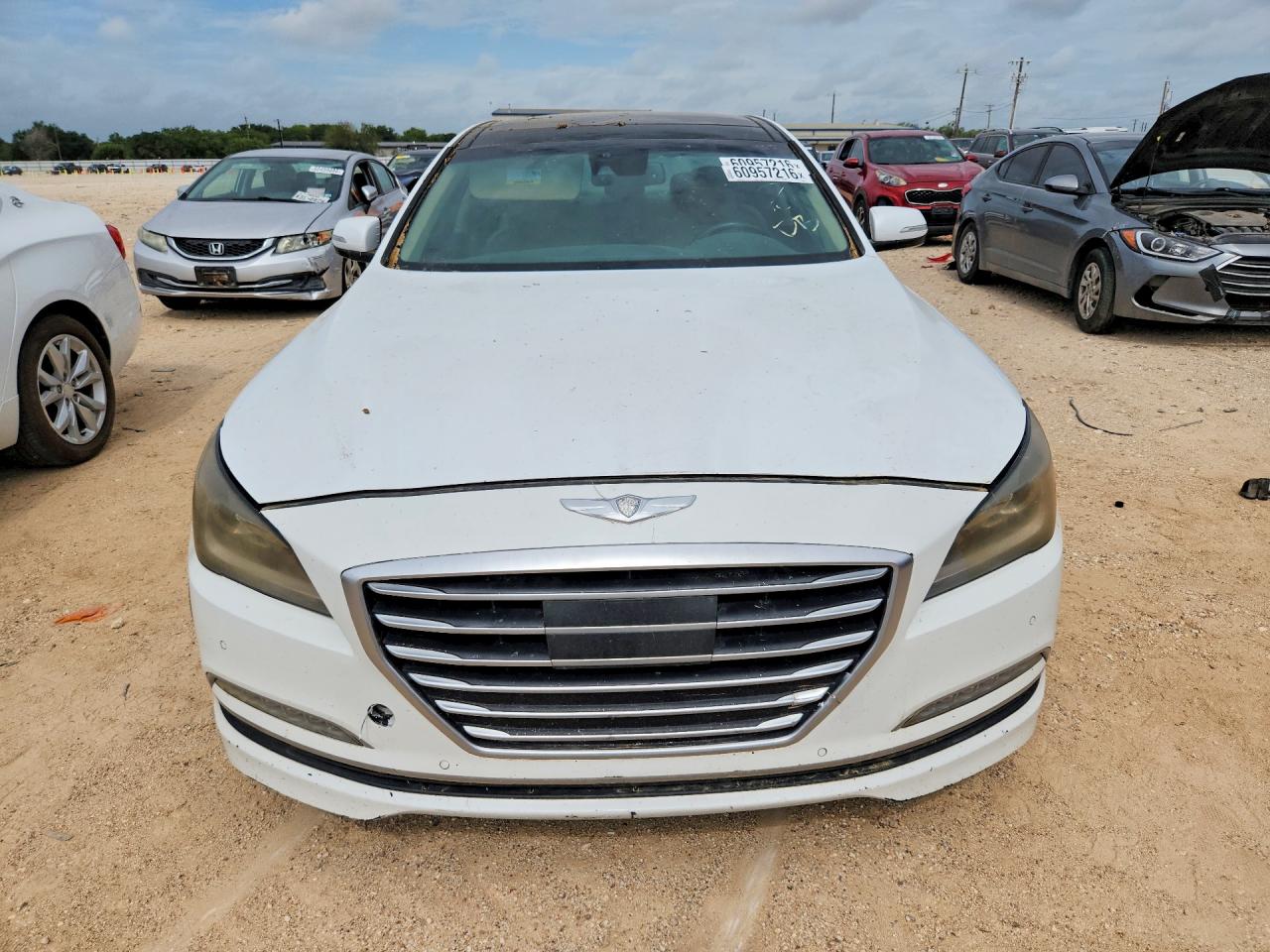 2015 Hyundai Genesis 5.0l White vin: KMHGN4JF1FU070095