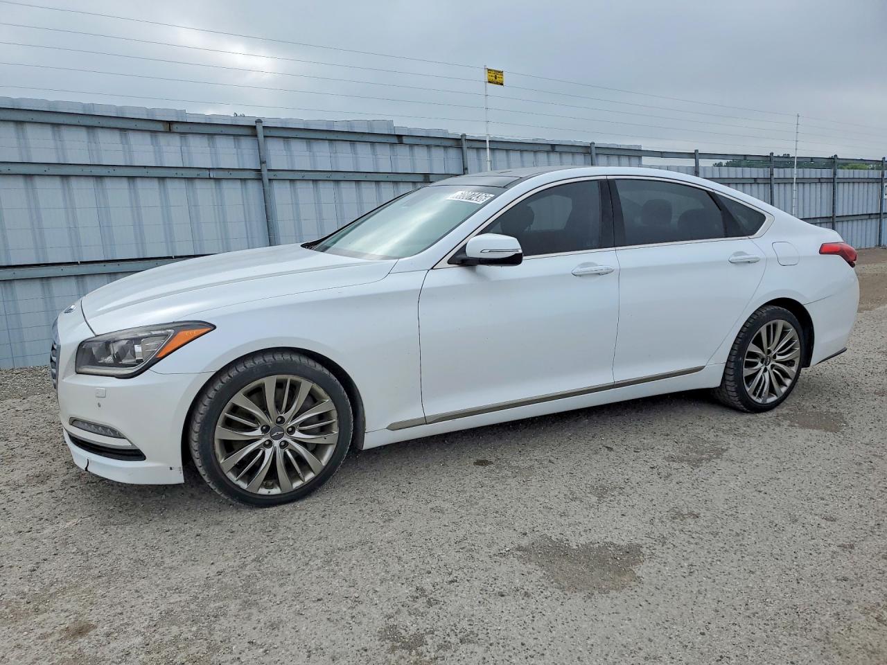 2015 Hyundai Genesis 5.0l White vin: KMHGN4JF2FU017535