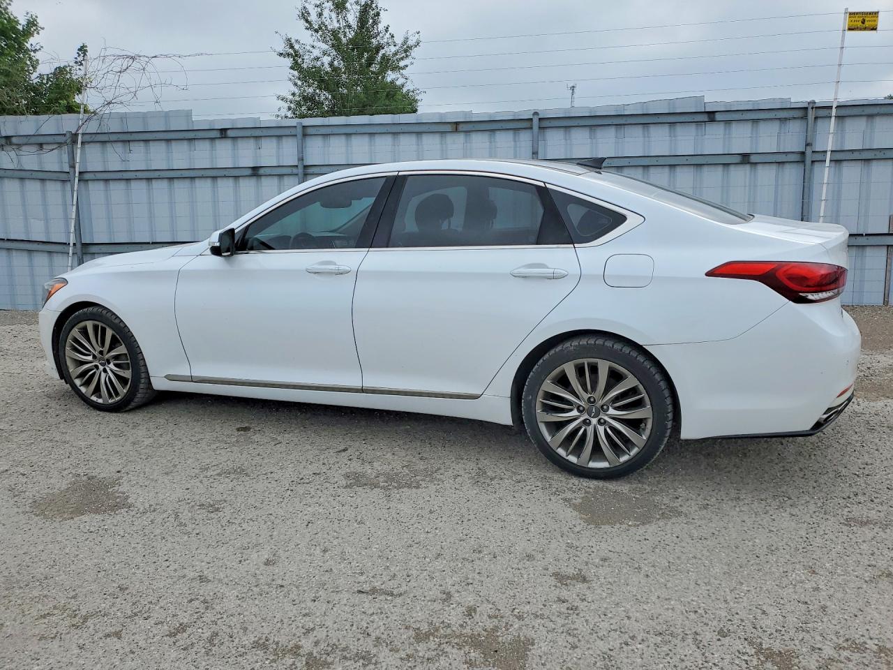 2015 Hyundai Genesis 5.0l White vin: KMHGN4JF2FU017535