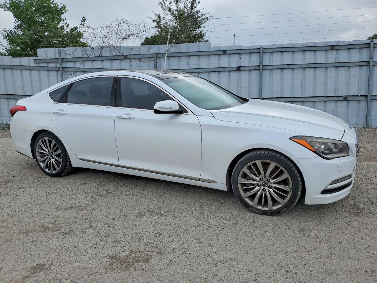 2015 Hyundai Genesis 5.0l White vin: KMHGN4JF2FU017535