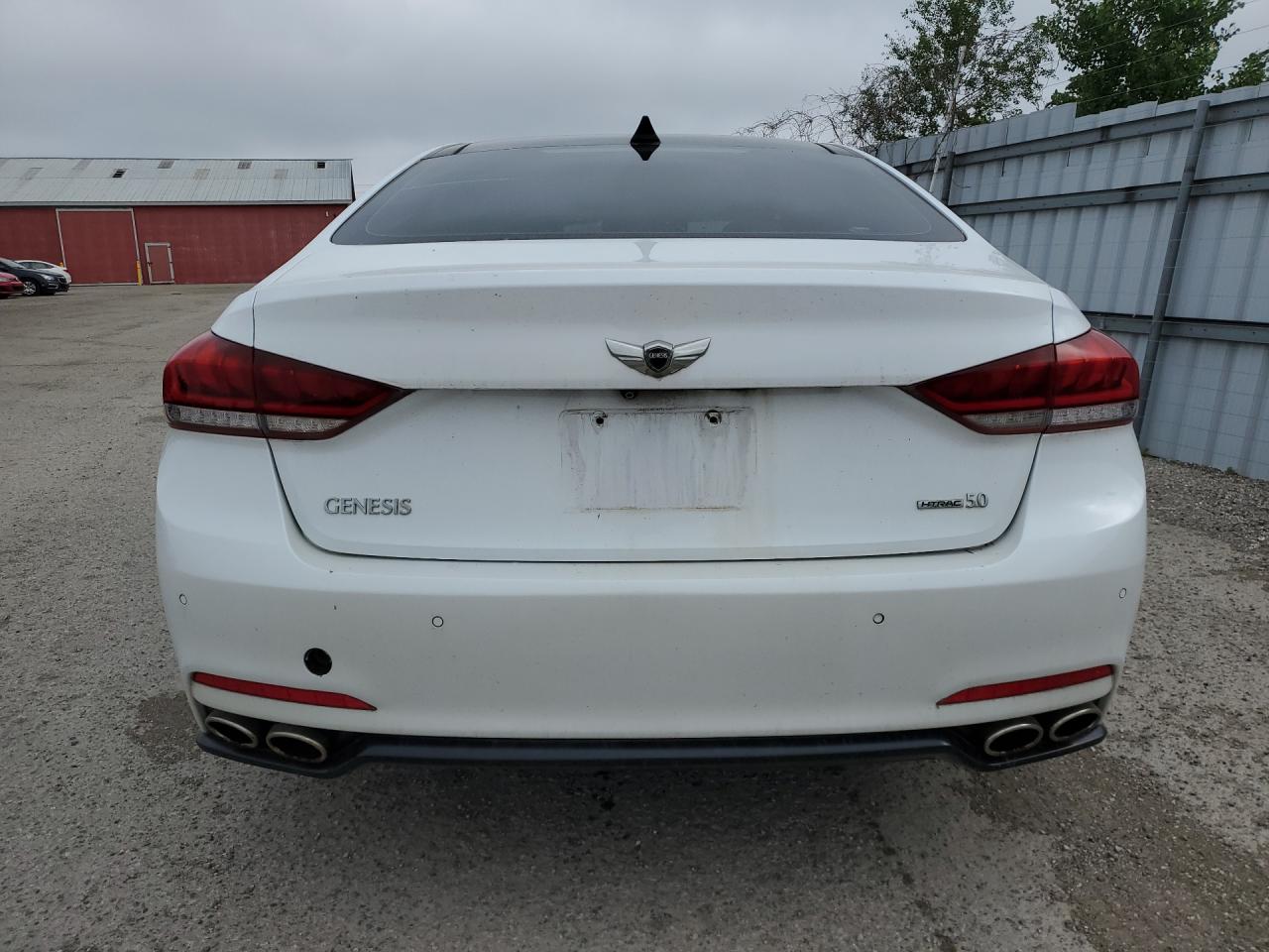 2015 Hyundai Genesis 5.0l White vin: KMHGN4JF2FU017535 Damage: Rear Bumper, Chipped, 2