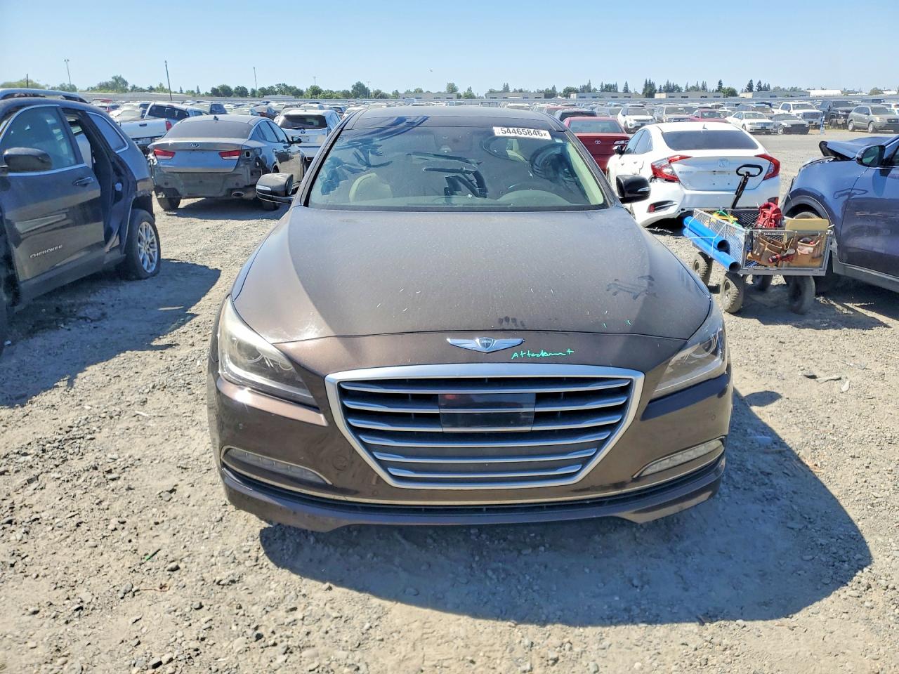 2015 Hyundai Genesis 5.0l Brown vin: KMHGN4JF2FU035680