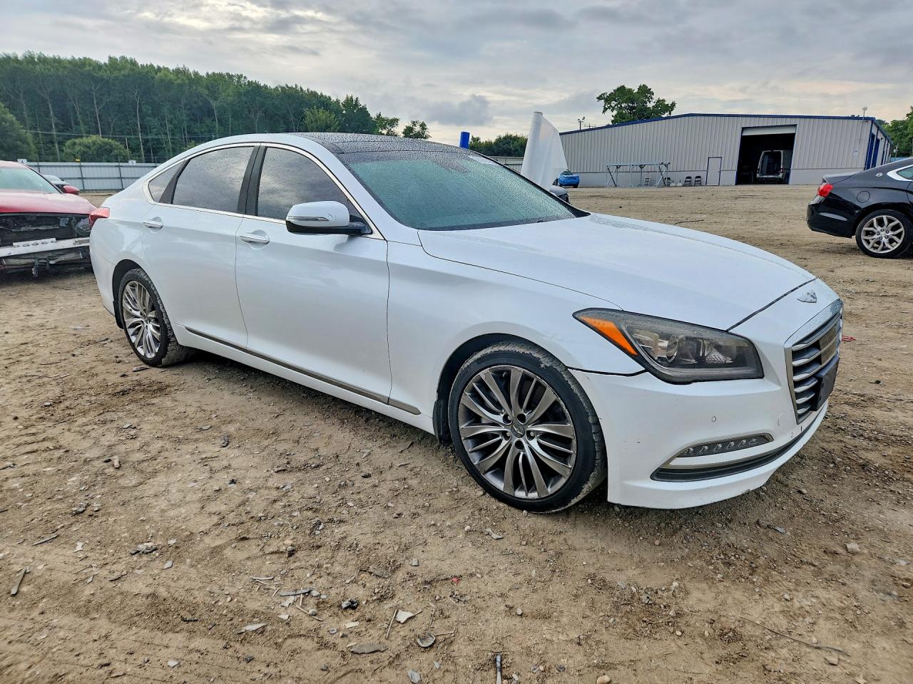 2015 Hyundai Genesis 5.0l White vin: KMHGN4JF2FU103704