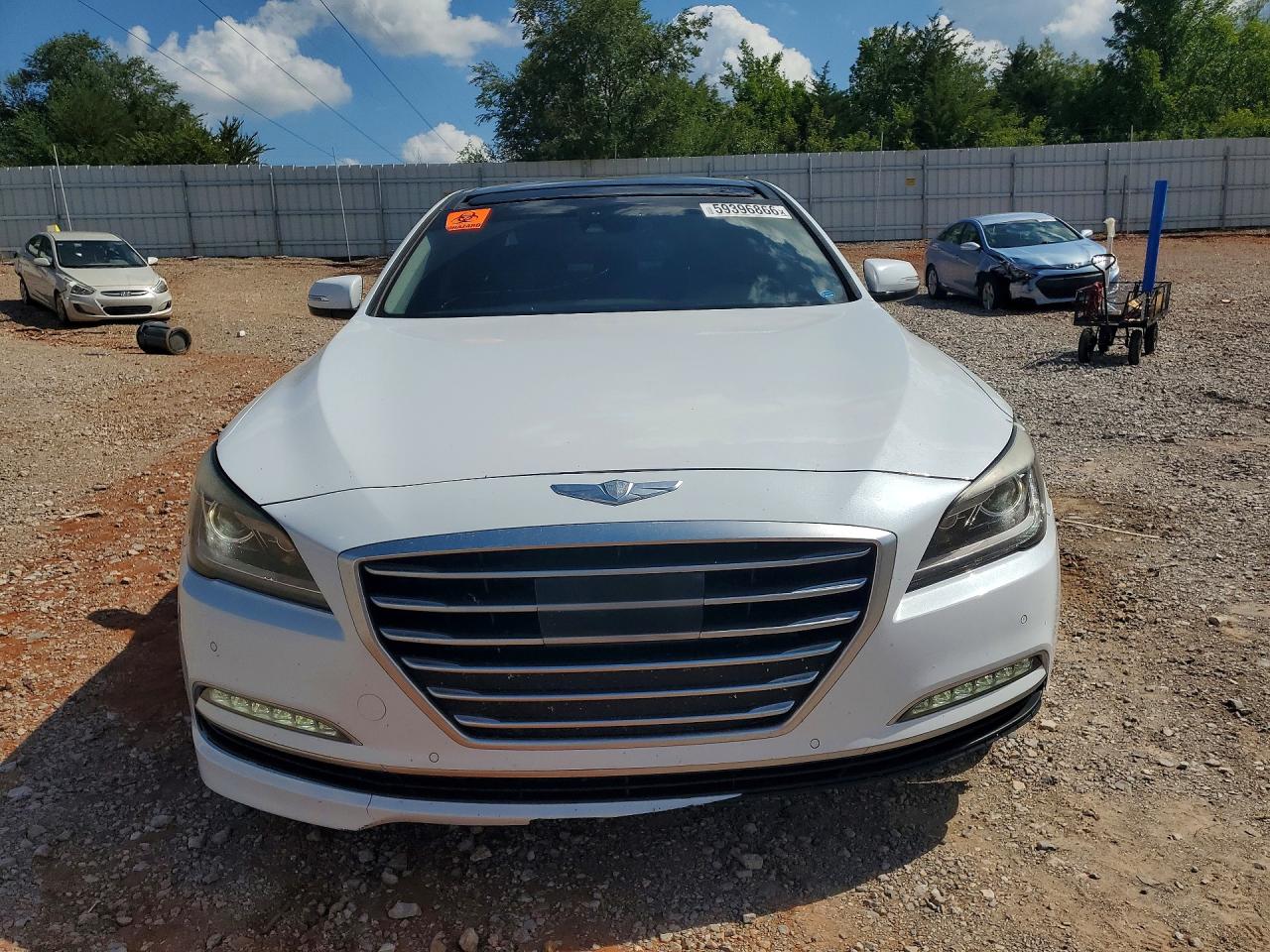 2015 Hyundai Genesis 5.0l White vin: KMHGN4JF4FU073458