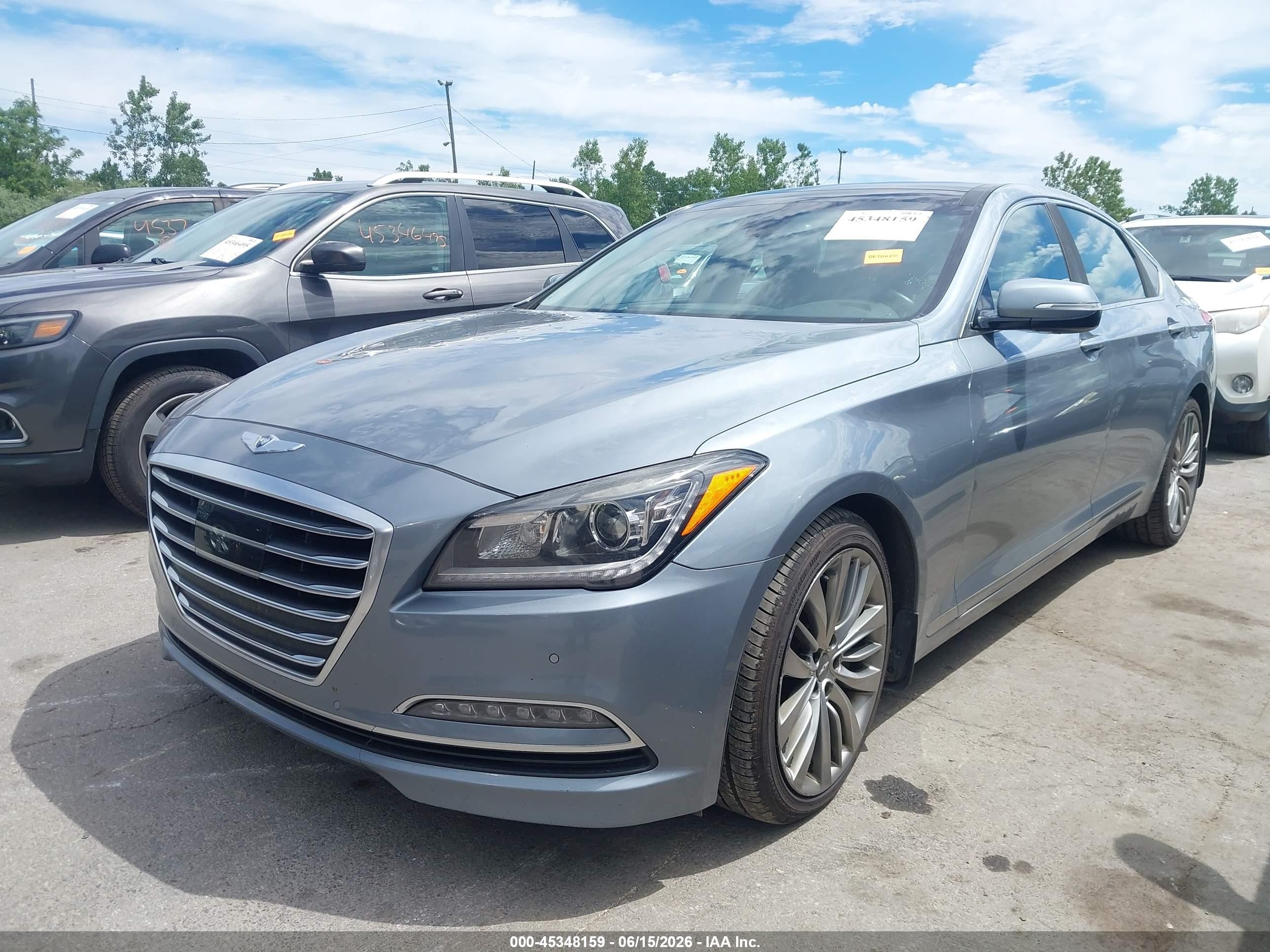 2015 Hyundai Genesis 5.0 Серый vin: KMHGN4JF4FU079454
