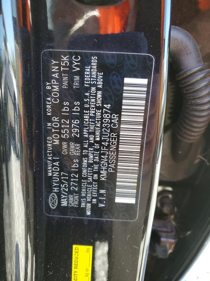 2018 Genesis G80 Ultimate Black vin: KMHGN4JF4JU239874