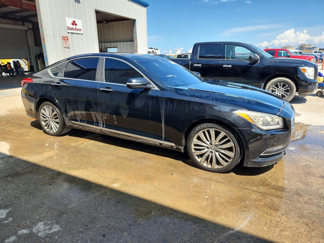 2015 Hyundai Genesis 5.0l Black vin: KMHGN4JF5FU016735