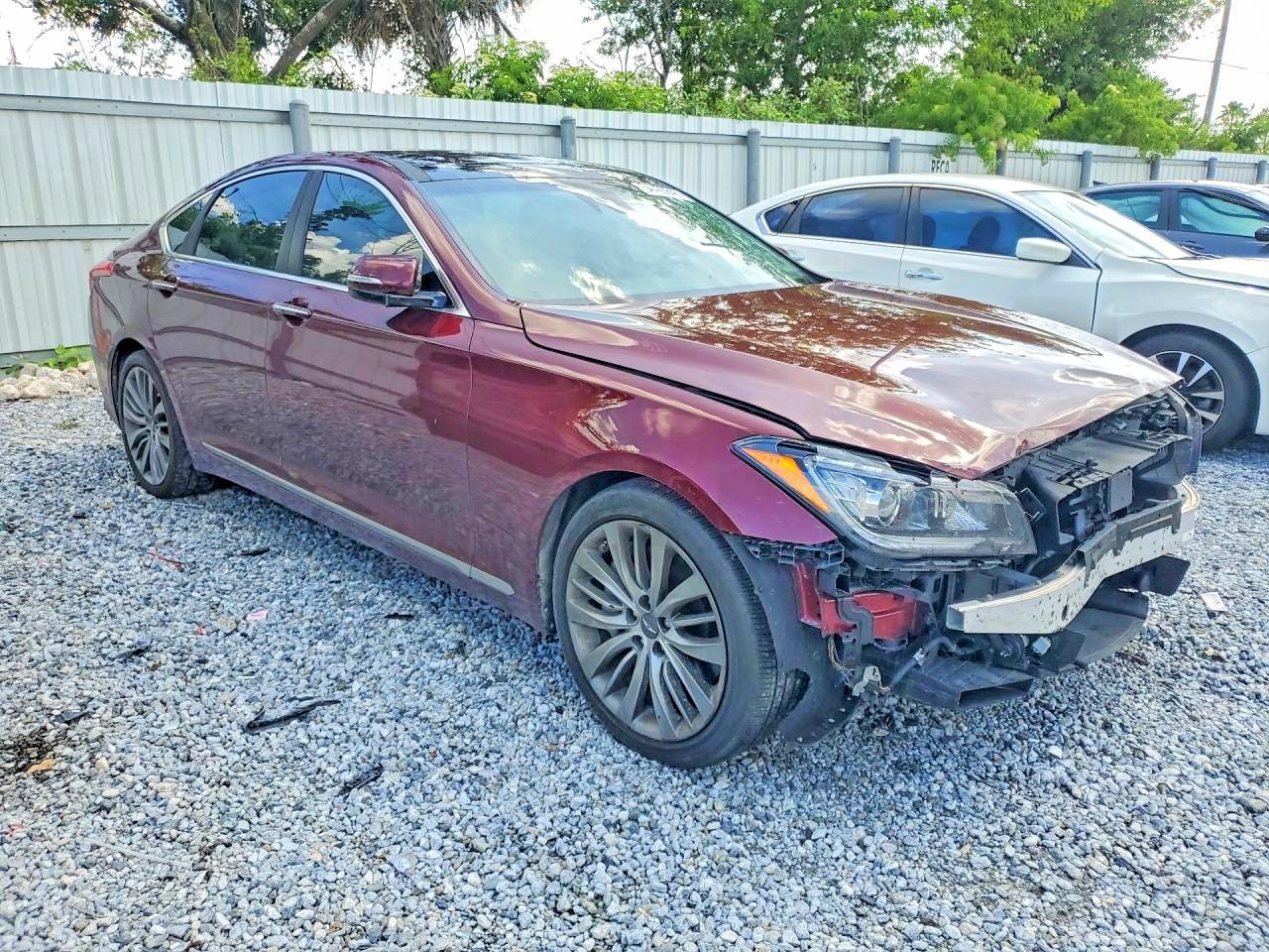 2015 Hyundai Genesis 5.0l Red vin: KMHGN4JF5FU082010