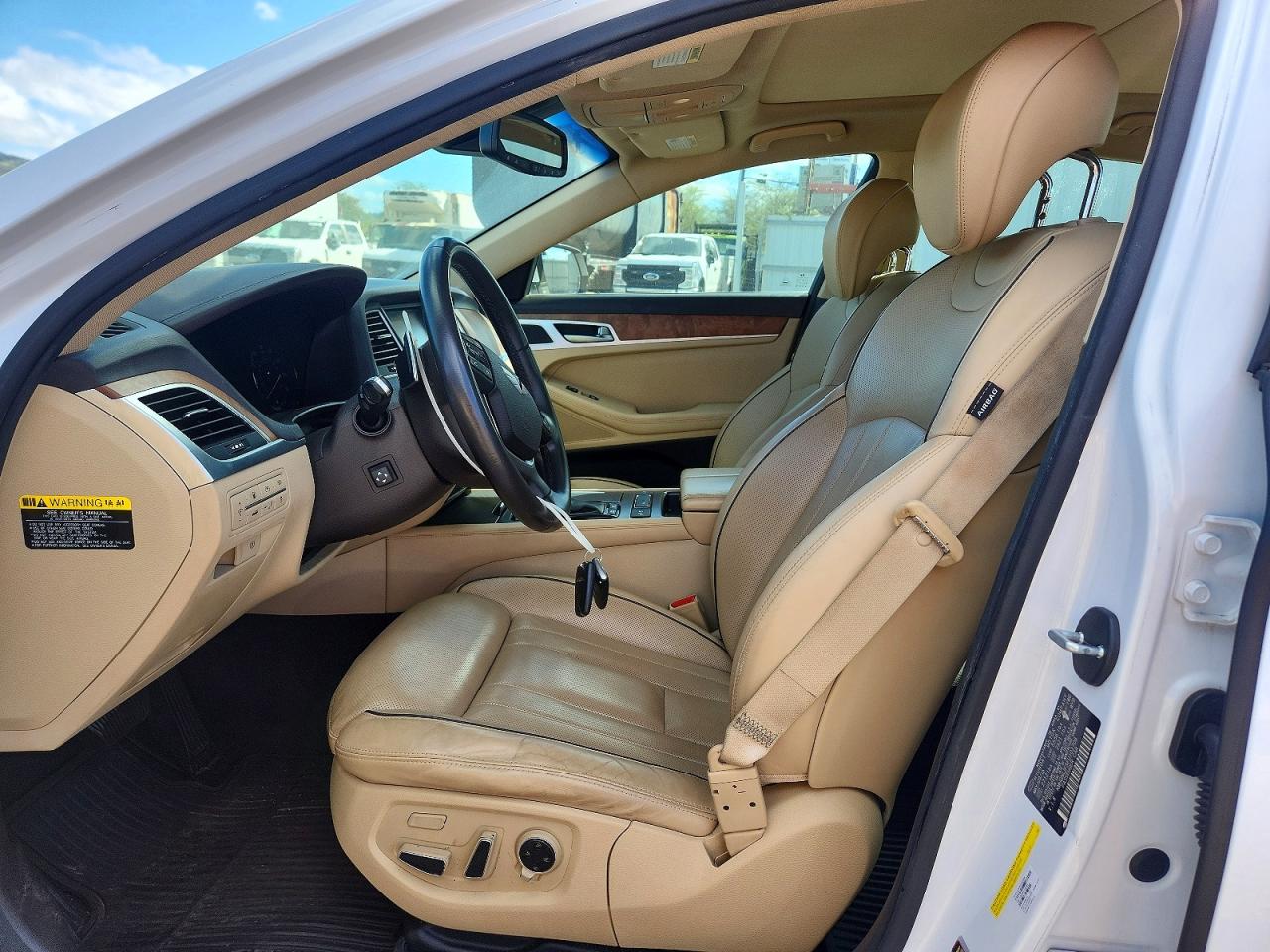 2015 Hyundai Genesis 5.0l White vin: KMHGN4JF5FU102708
