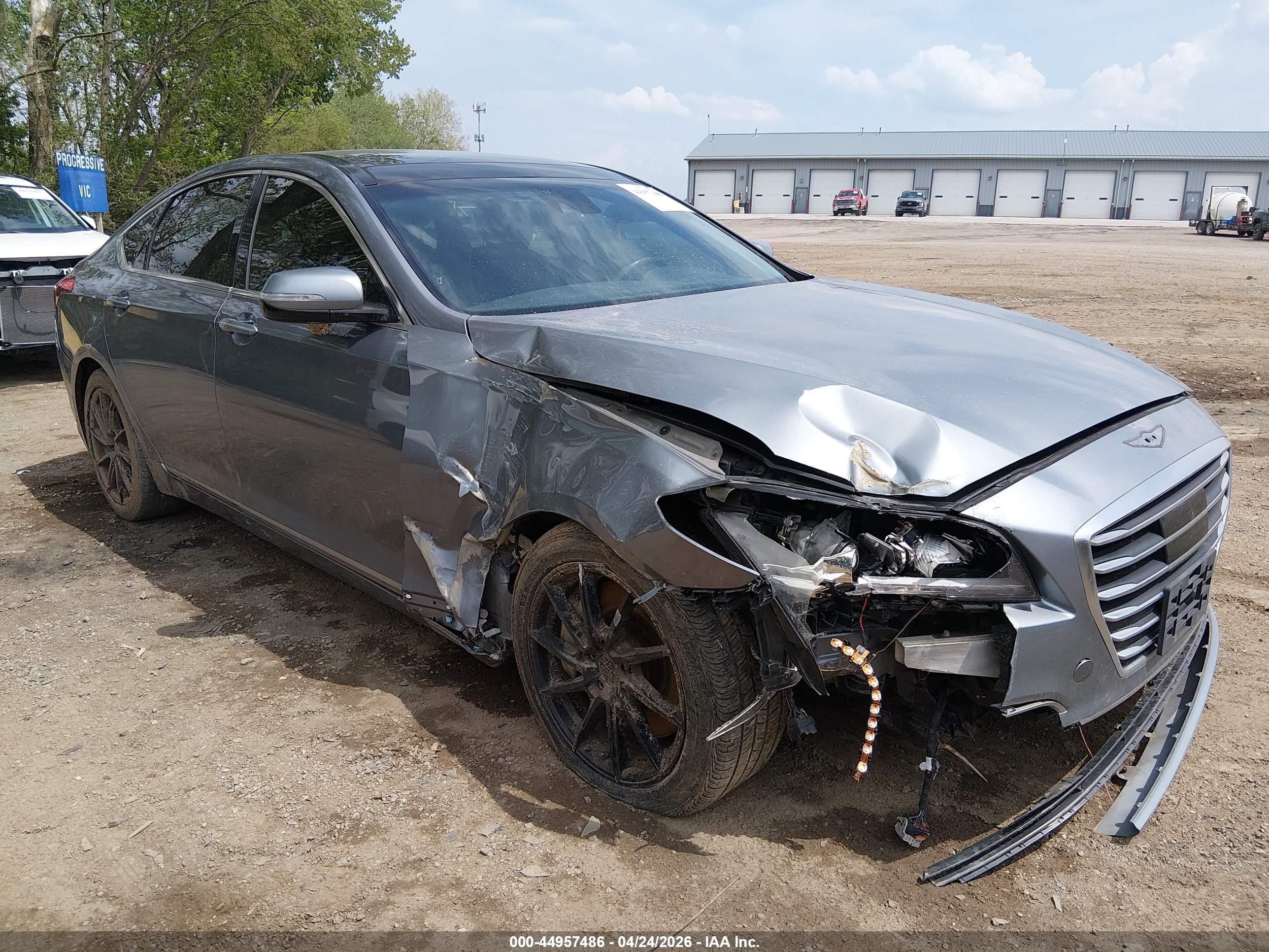 2015 Hyundai Genesis 5.0 Серый vin: KMHGN4JF7FU026862