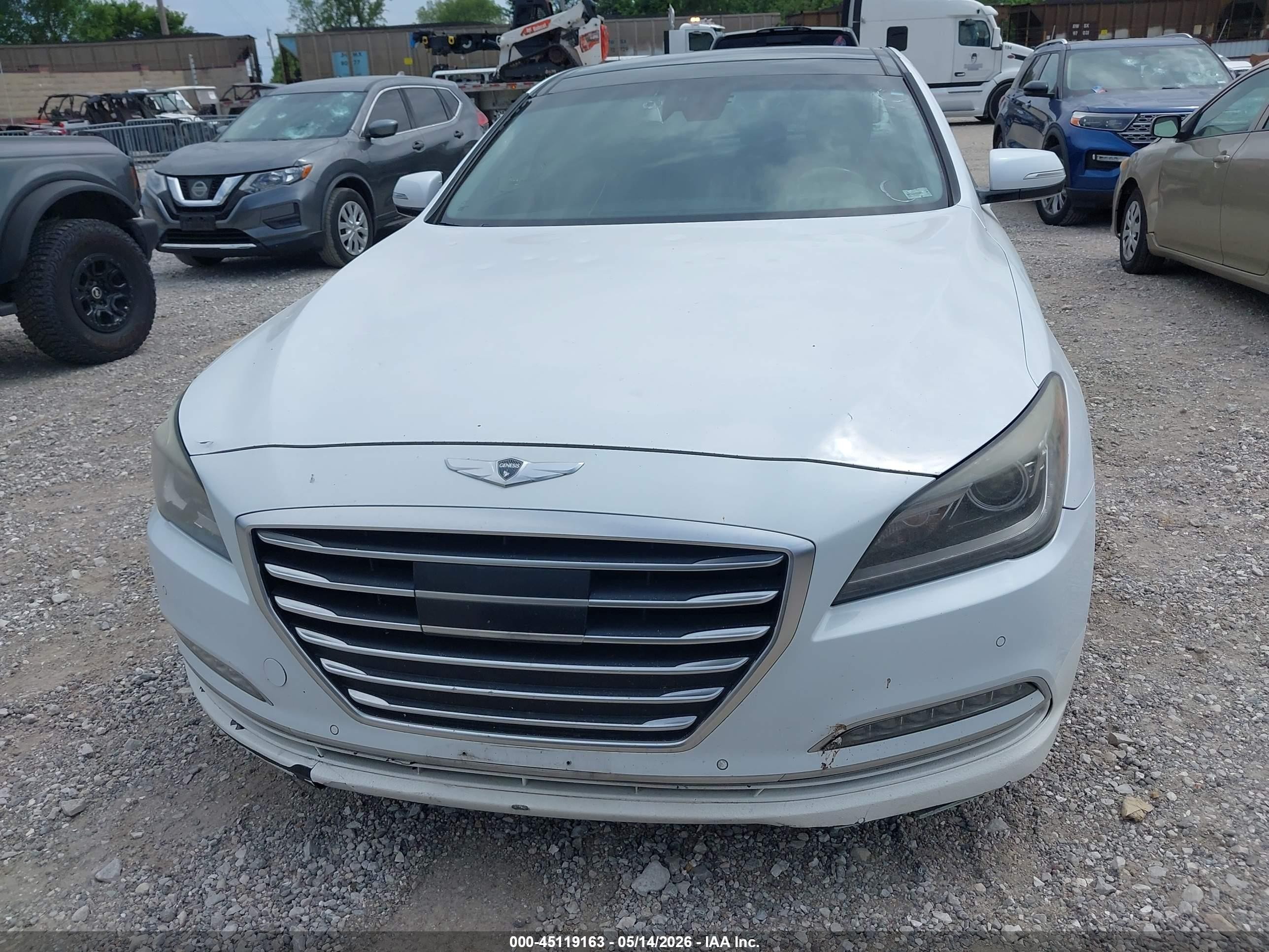 2015 Hyundai Genesis 5.0 White vin: KMHGN4JF7FU064558