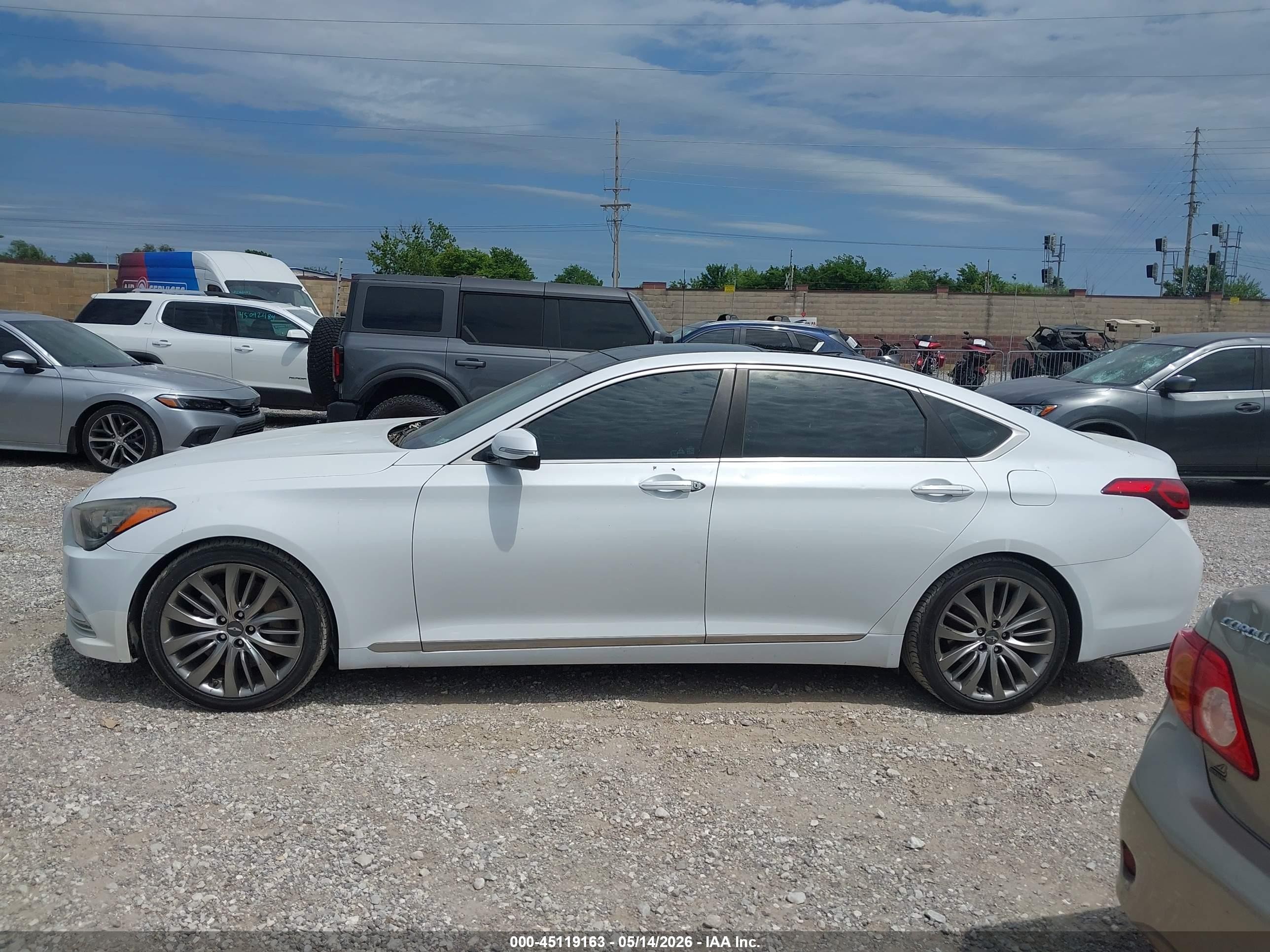 2015 Hyundai Genesis 5.0 White vin: KMHGN4JF7FU064558