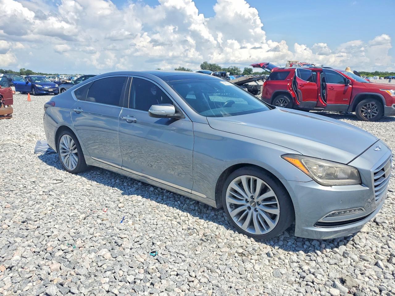 2015 Hyundai Genesis 5.0l Silver vin: KMHGN4JF8FU035974