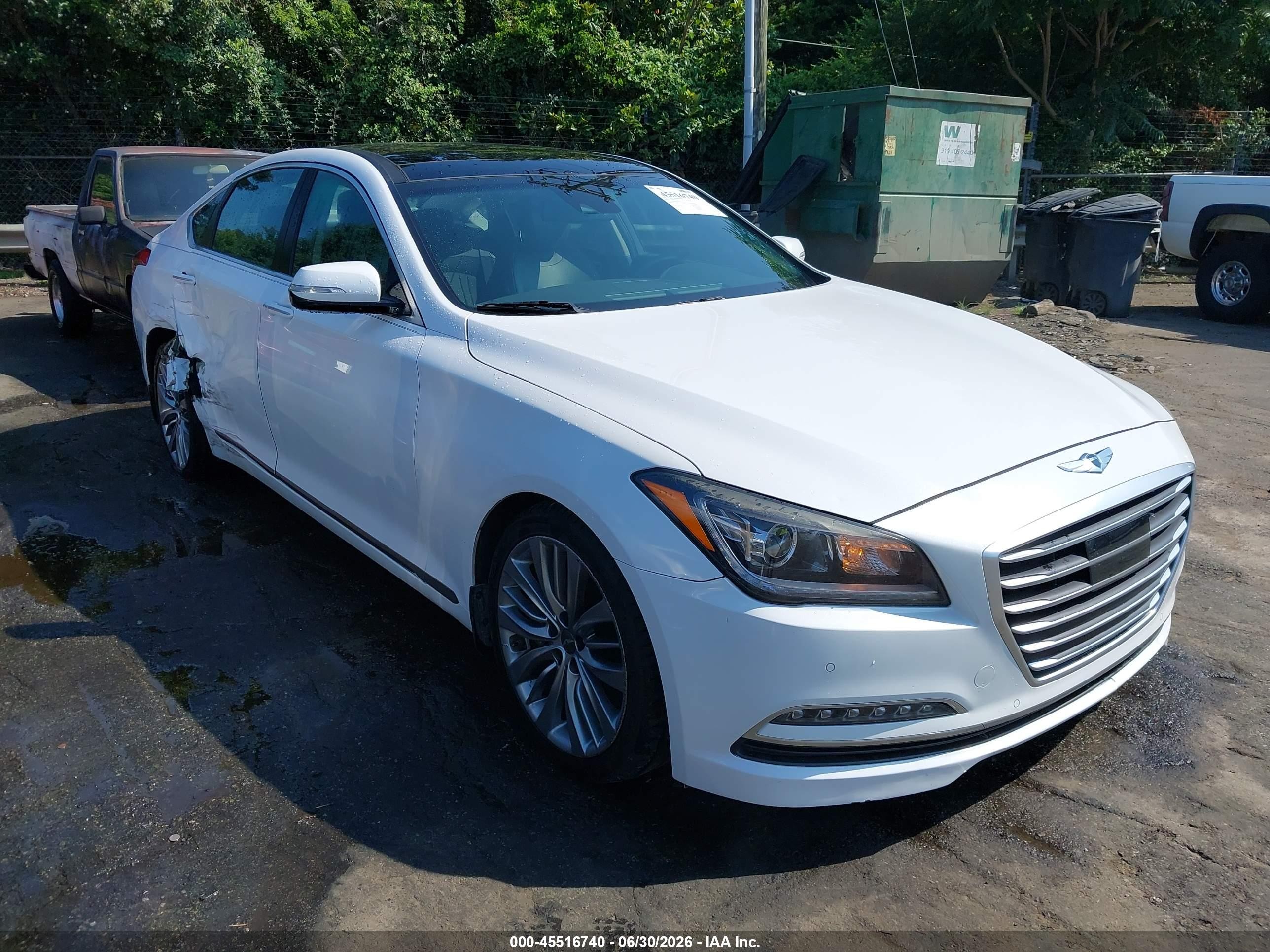 2015 Hyundai Genesis 5.0 White vin: KMHGN4JF8FU043217