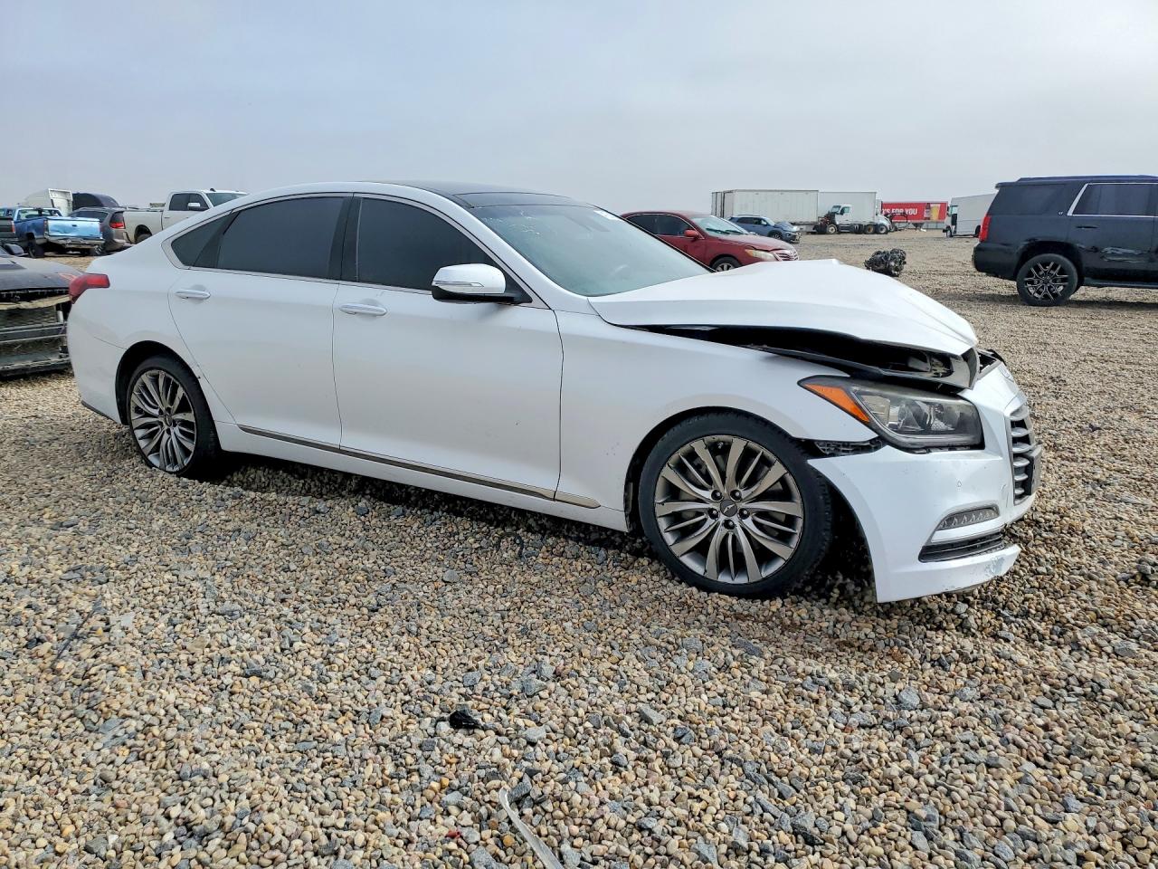 2015 Hyundai Genesis 5.0l White vin: KMHGN4JF8FU091915