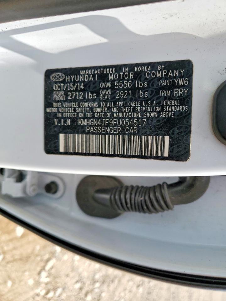 2015 Hyundai Genesis 5.0l White vin: KMHGN4JF9FU054517
