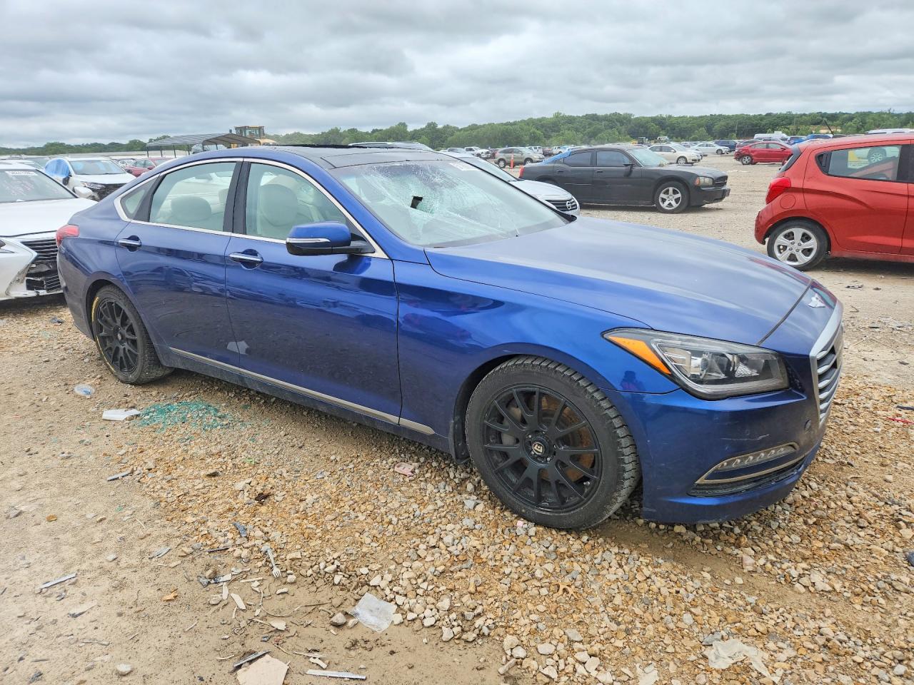 2015 Hyundai Genesis 5.0l Blue vin: KMHGN4JF9FU060883