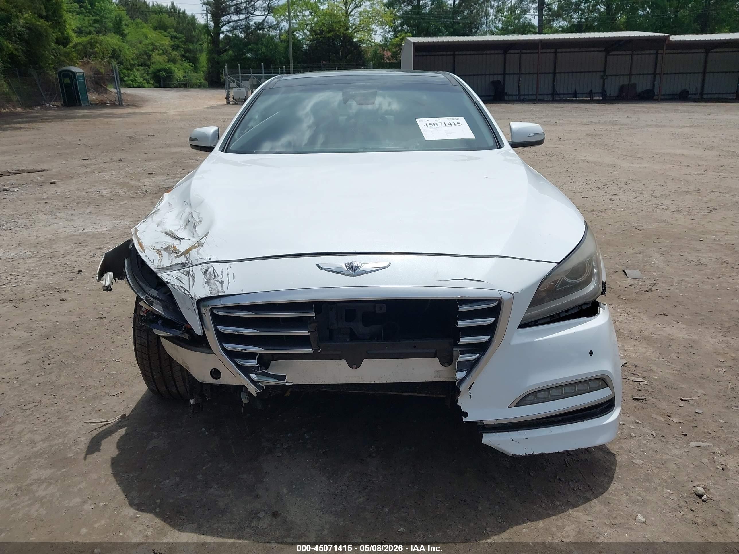 2015 Hyundai Genesis 5.0 White vin: KMHGN4JFXFU043087