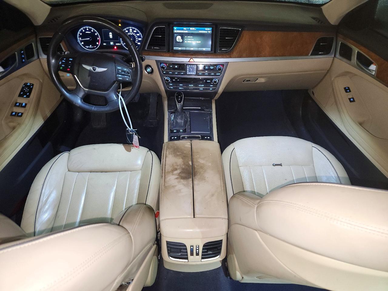 2015 Hyundai Genesis 5.0l White vin: KMHGN4JFXFU070502