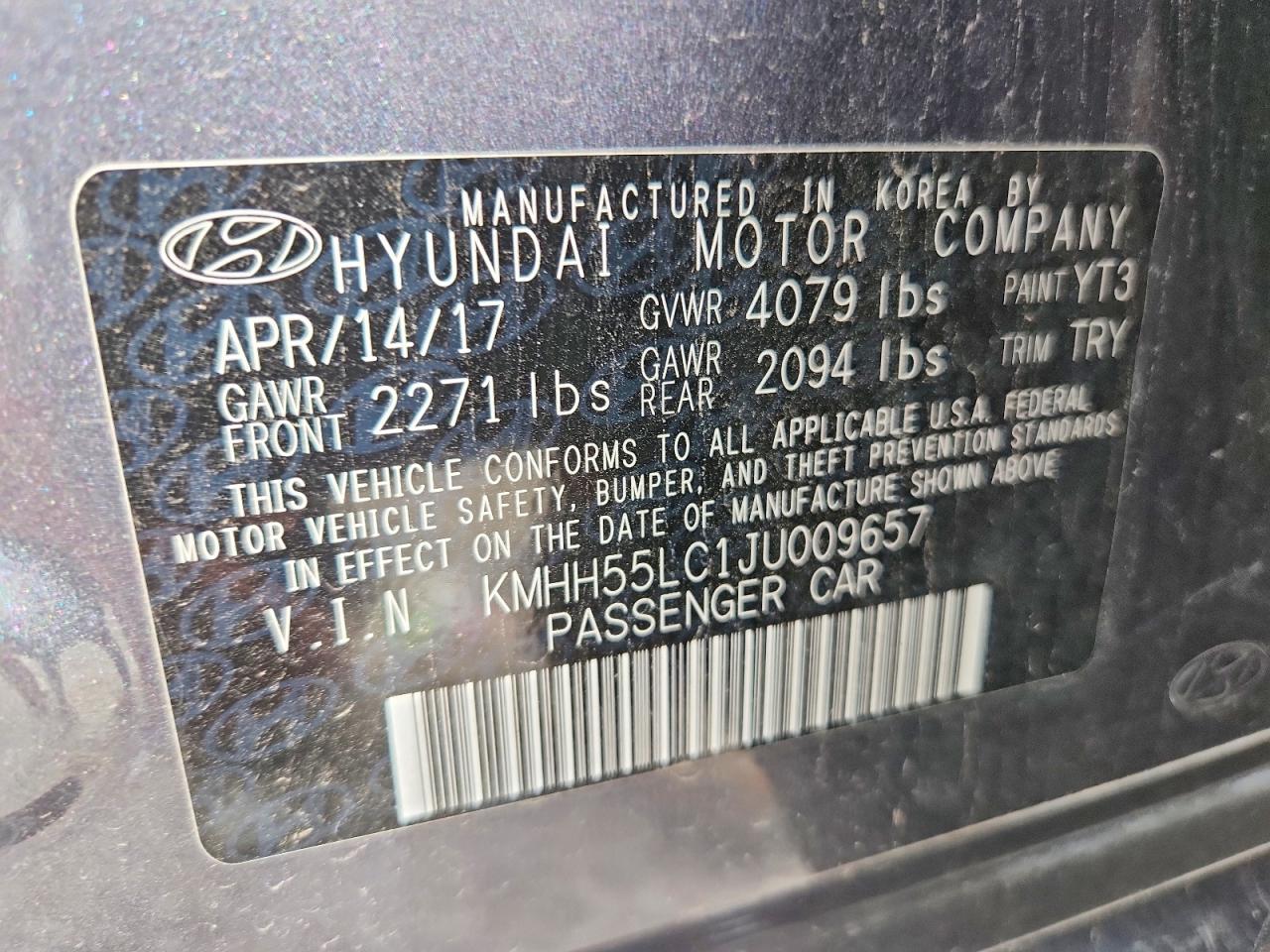 2018 Hyundai Elantra Gt Sport Gray vin: KMHH55LC1JU009657