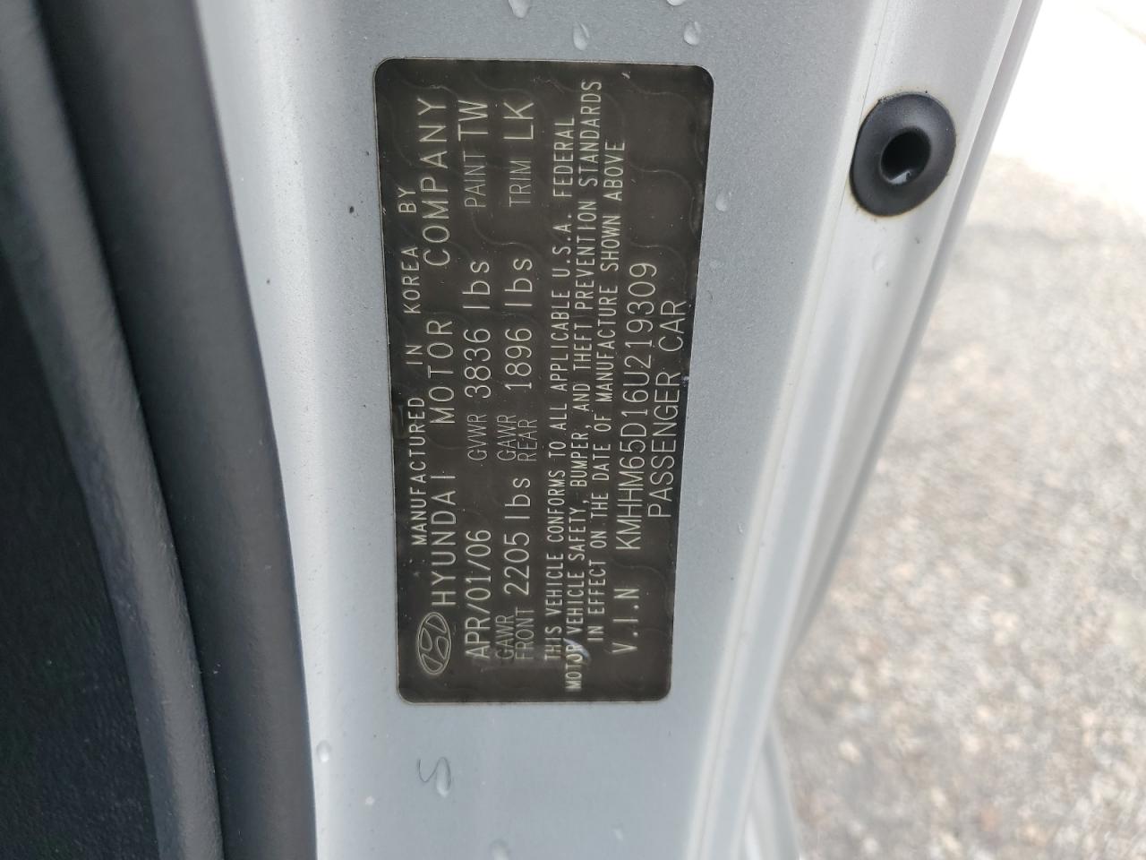 2006 Hyundai Tiburon Gs Серебряный vin: KMHHM65D16U219309