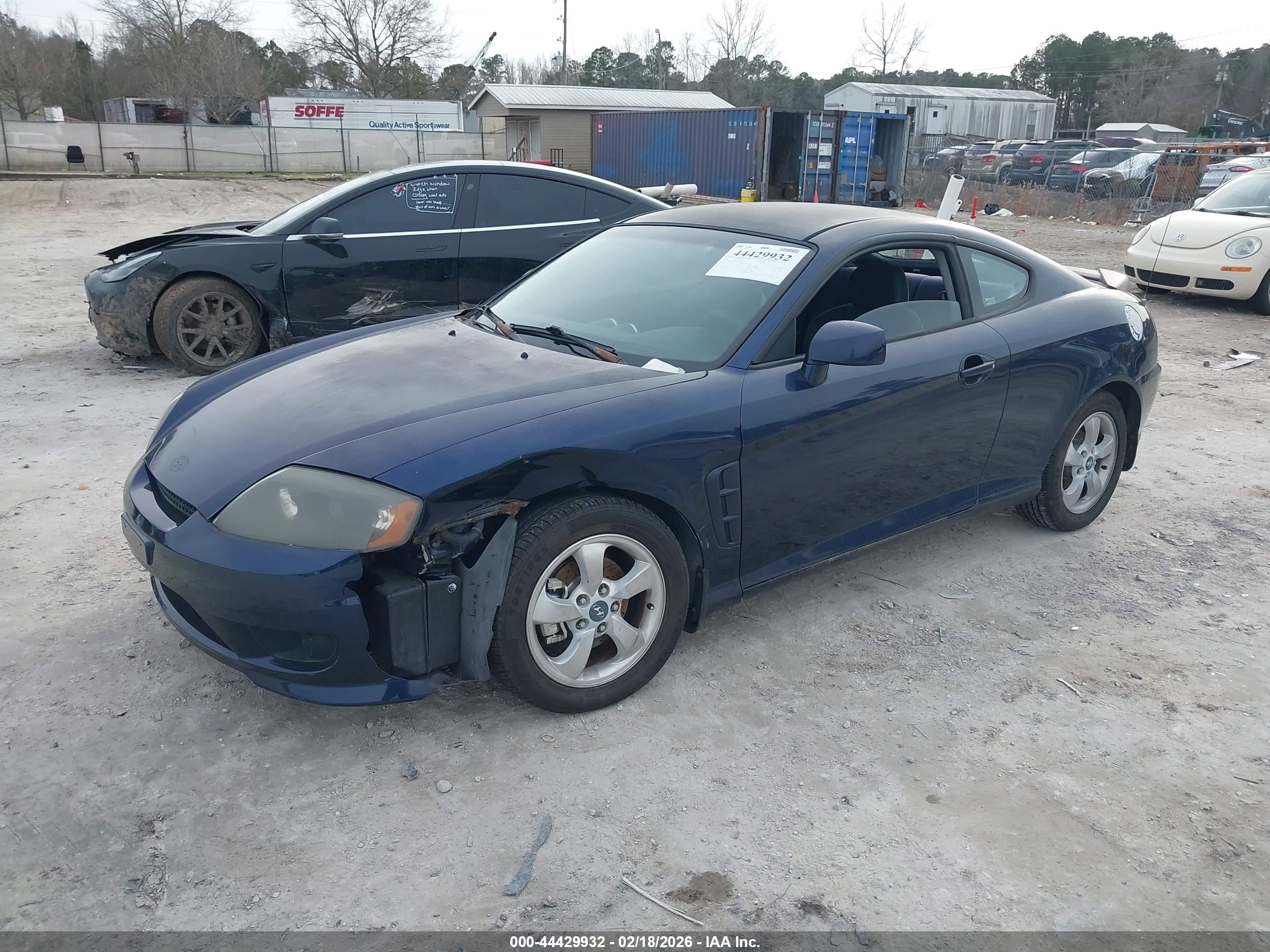 2005 Hyundai Tiburon Gs Blue vin: KMHHM65D35U158754