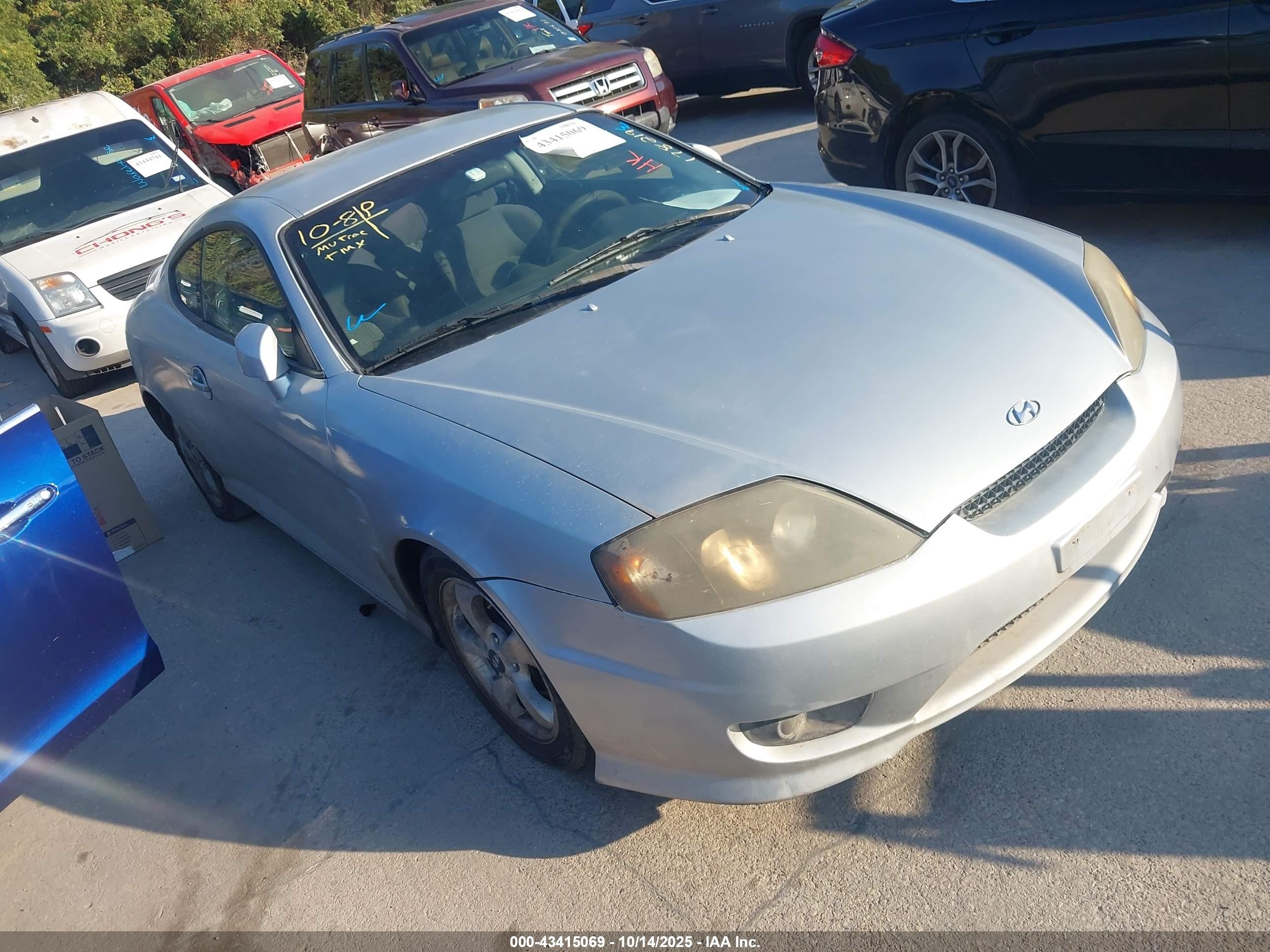 2005 Hyundai Tiburon Gs Silver vin: KMHHM65D45U178219