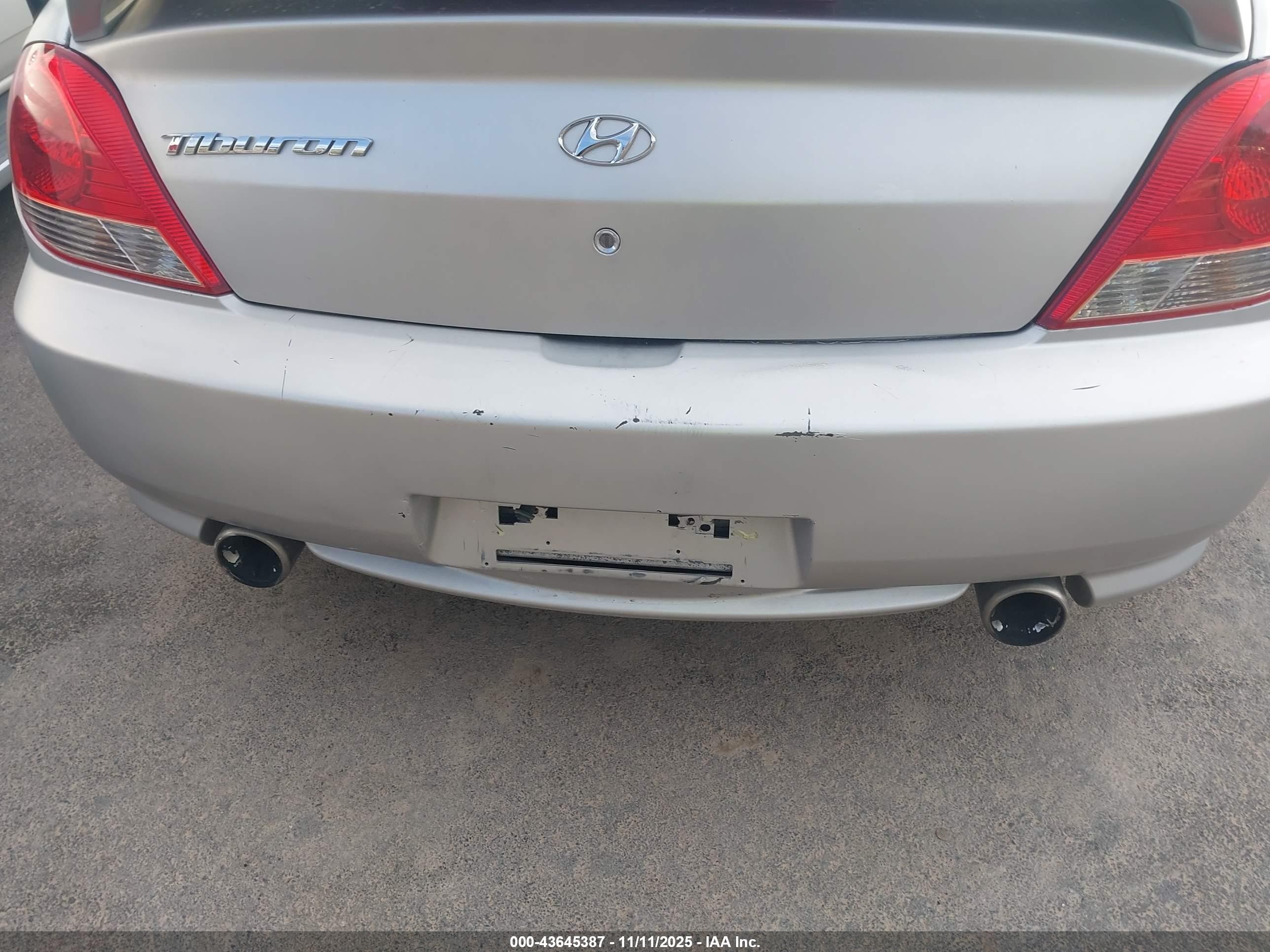 2006 Hyundai Tiburon Gs Серебряный vin: KMHHM65D56U194060