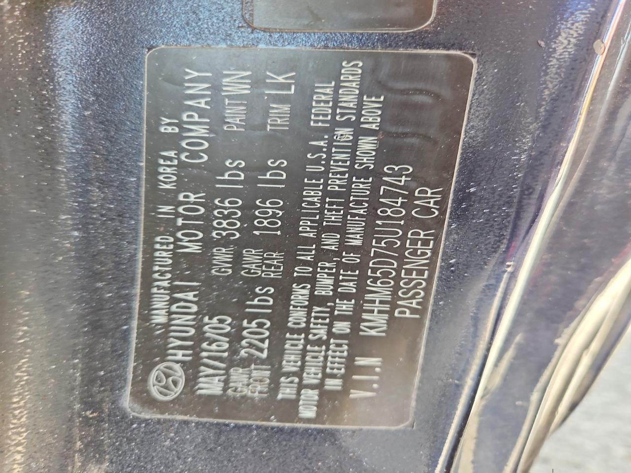 2005 Hyundai Tiburon Gs Синий vin: KMHHM65D75U184743