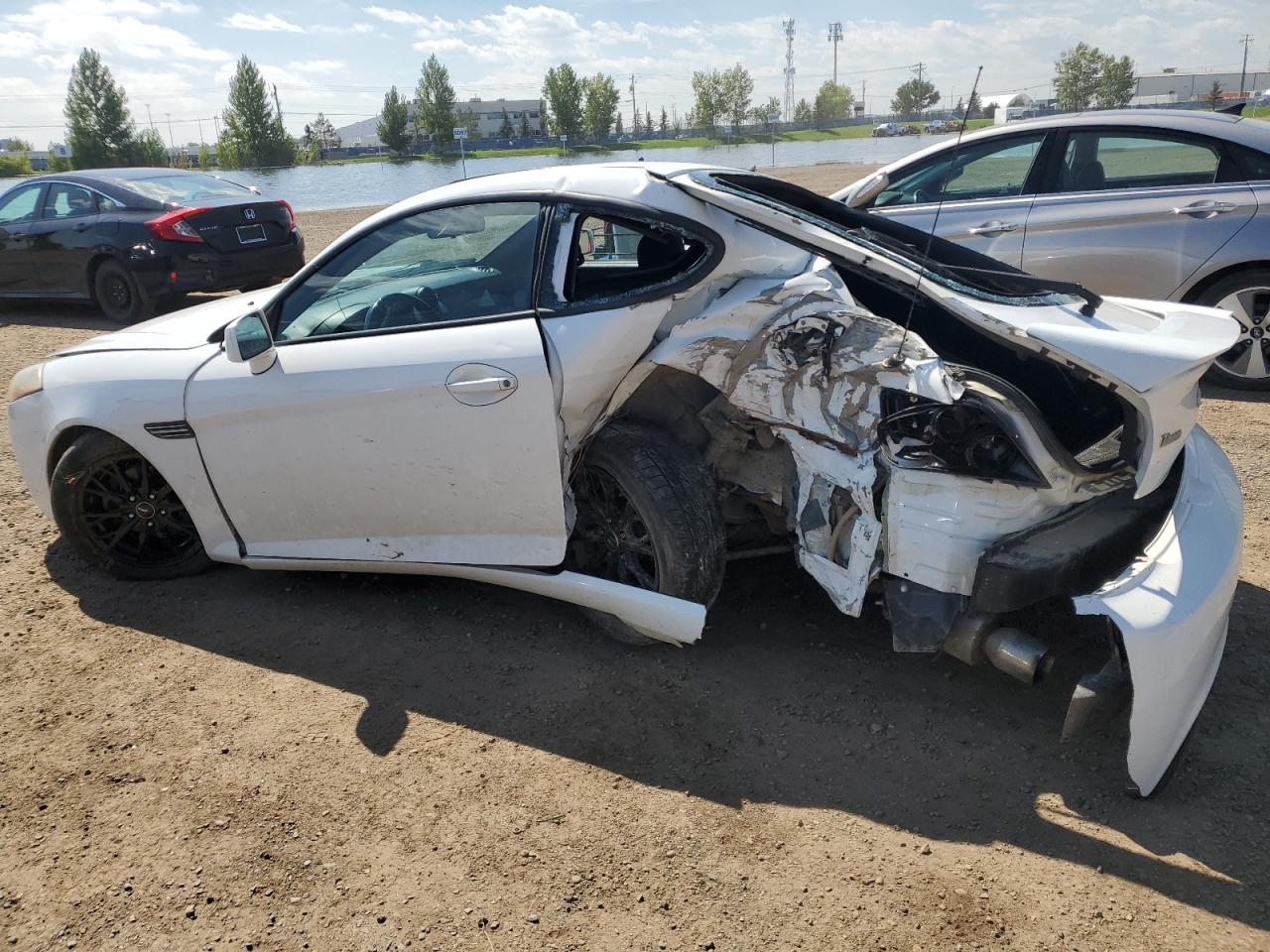 2008 Hyundai Tiburon Gs White vin: KMHHM65D88U276240
