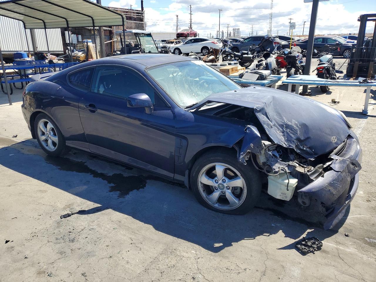 2005 Hyundai Tiburon Gs Blue vin: KMHHM65D95U157351
