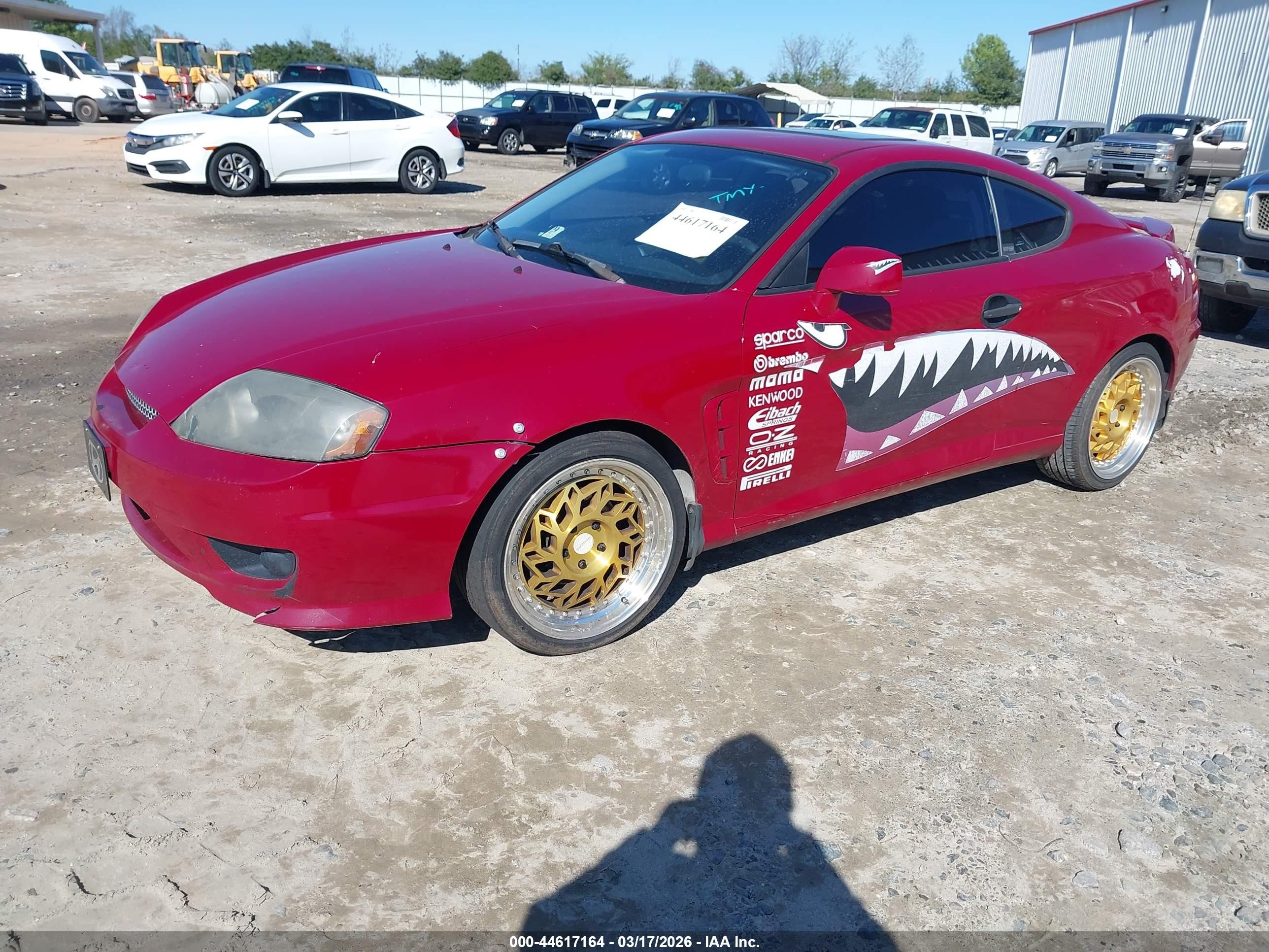 2005 Hyundai Tiburon Gs Red vin: KMHHM65D95U181861