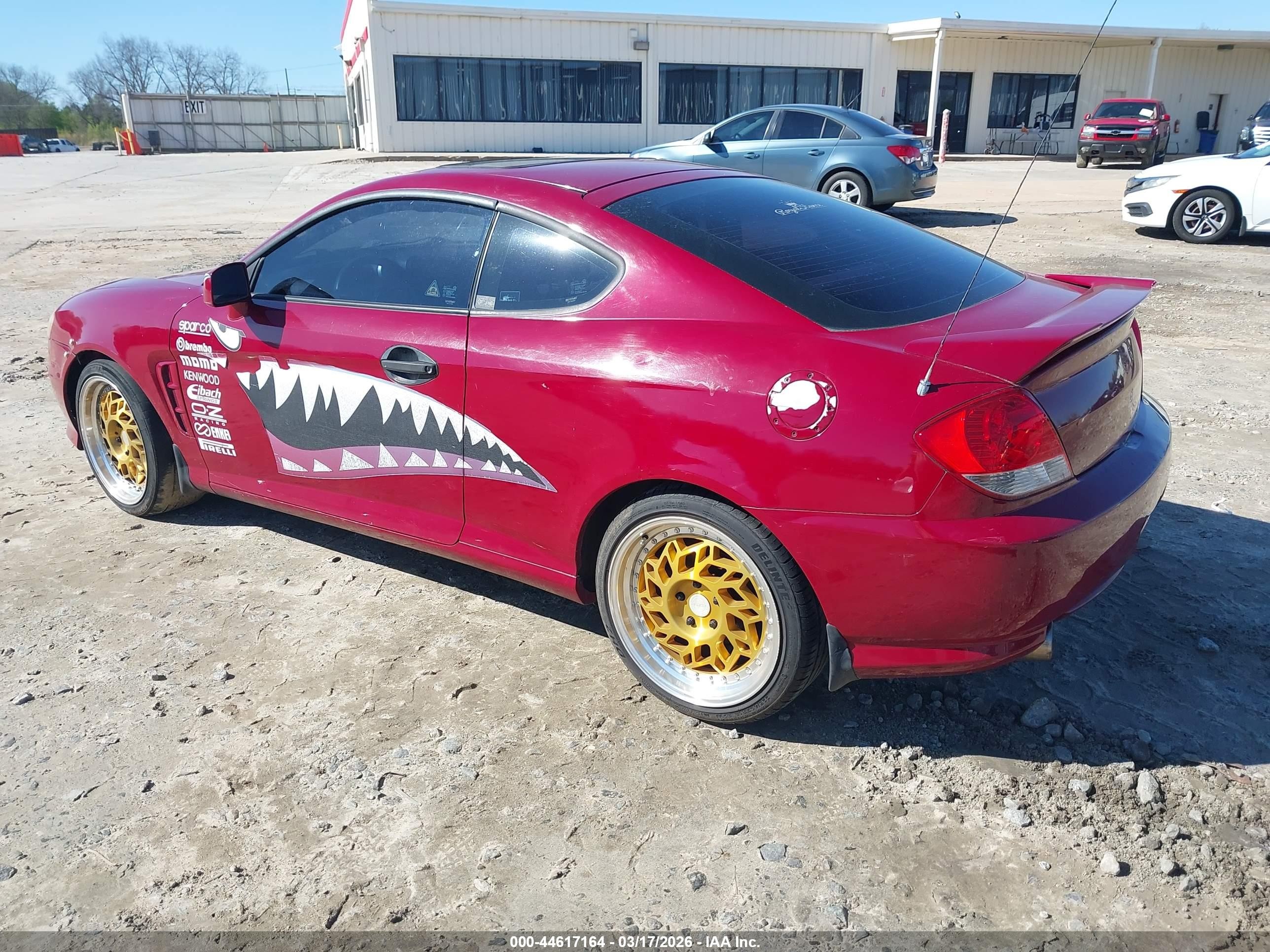 2005 Hyundai Tiburon Gs Red vin: KMHHM65D95U181861