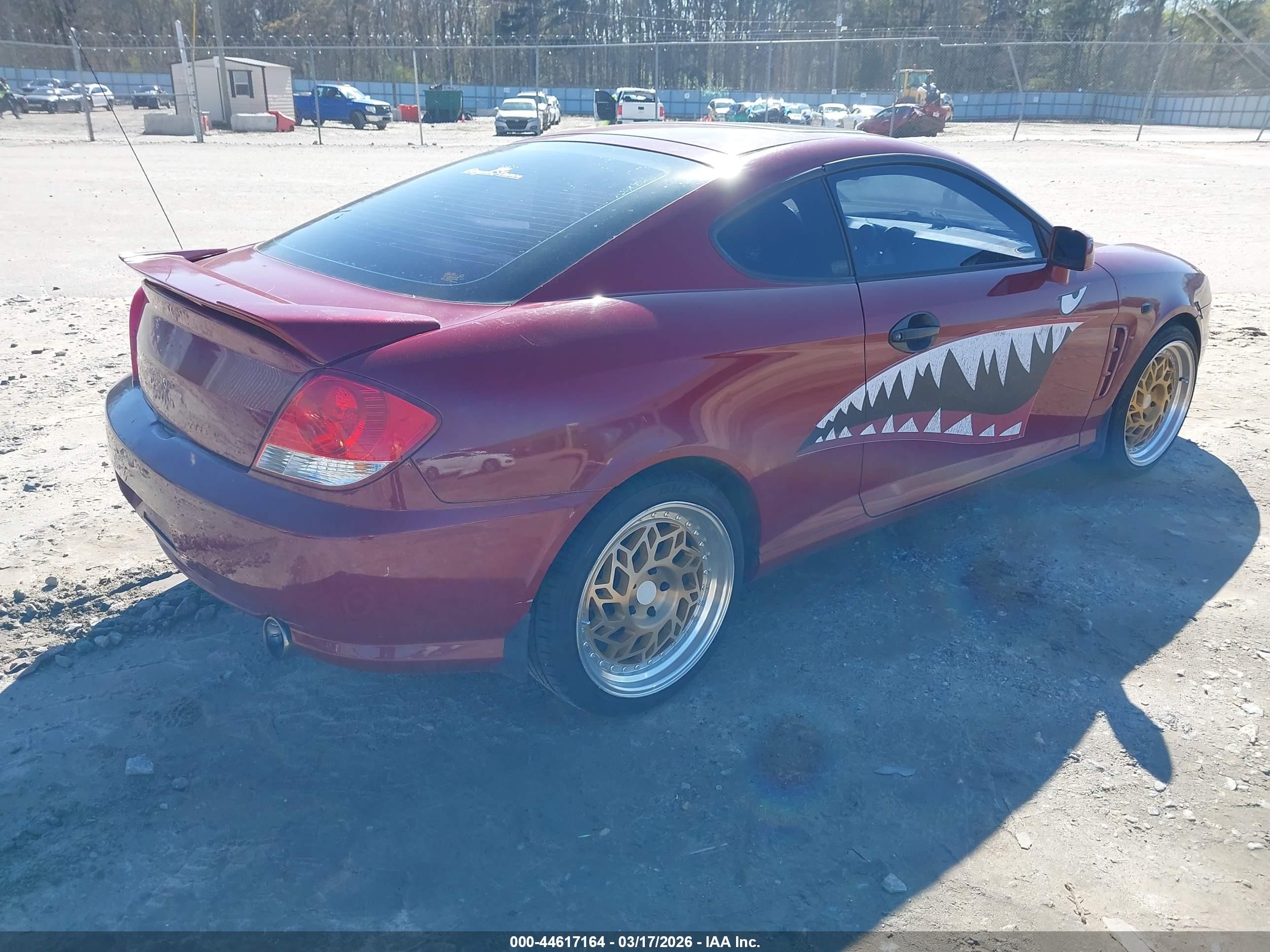 2005 Hyundai Tiburon Gs Red vin: KMHHM65D95U181861