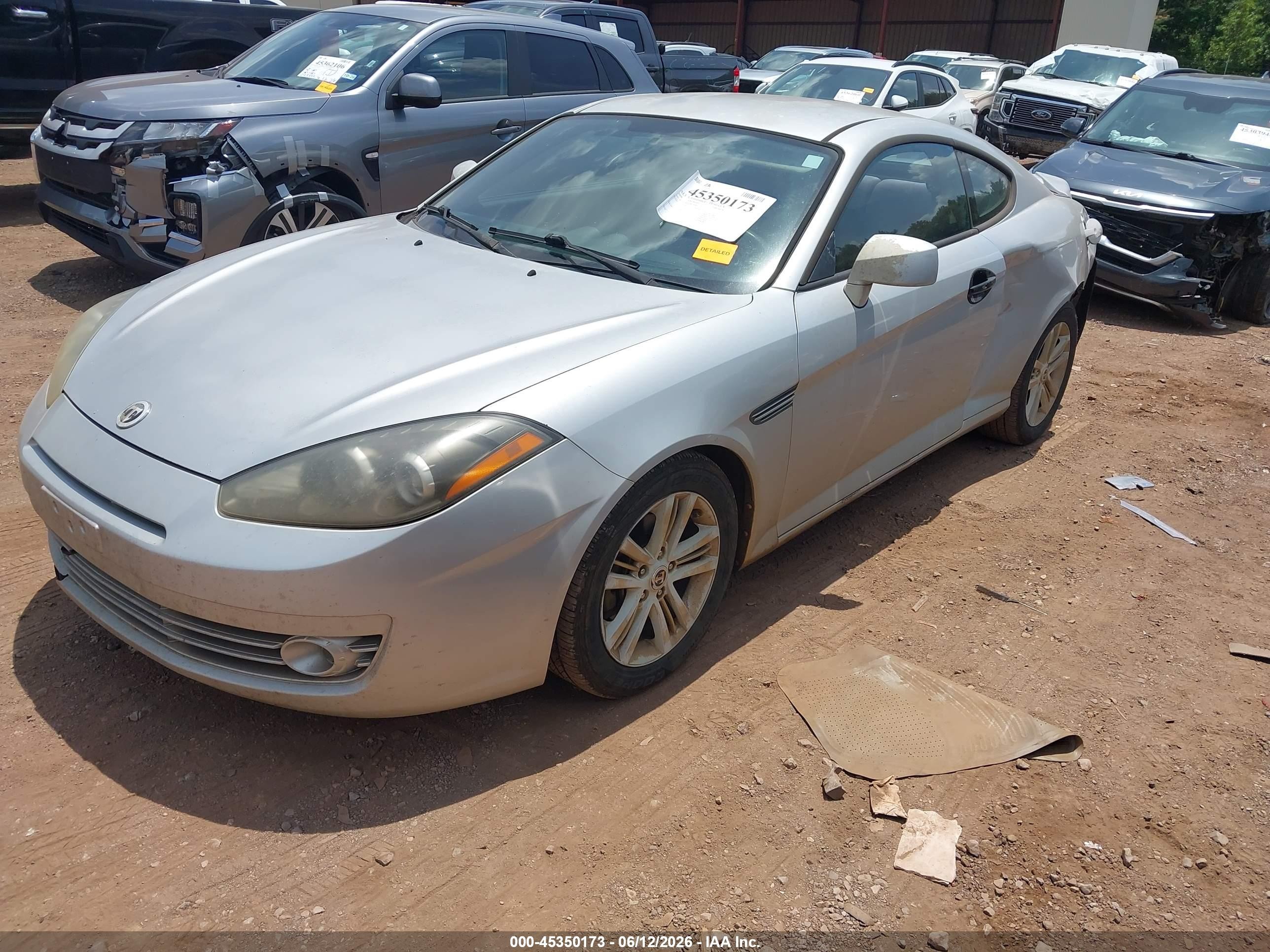 2008 Hyundai Tiburon Gs Silver vin: KMHHM66D28U266849