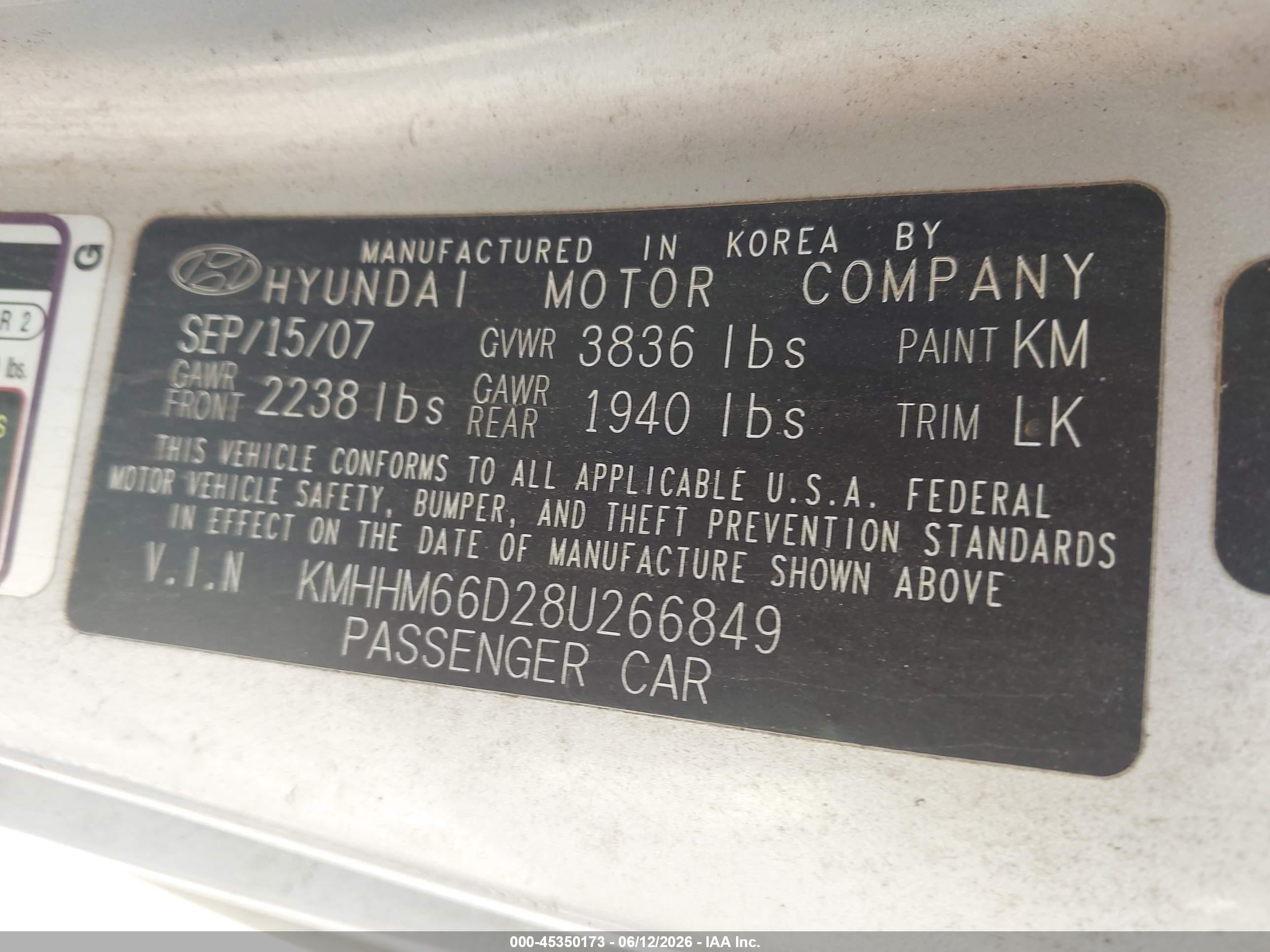 2008 Hyundai Tiburon Gs Silver vin: KMHHM66D28U266849