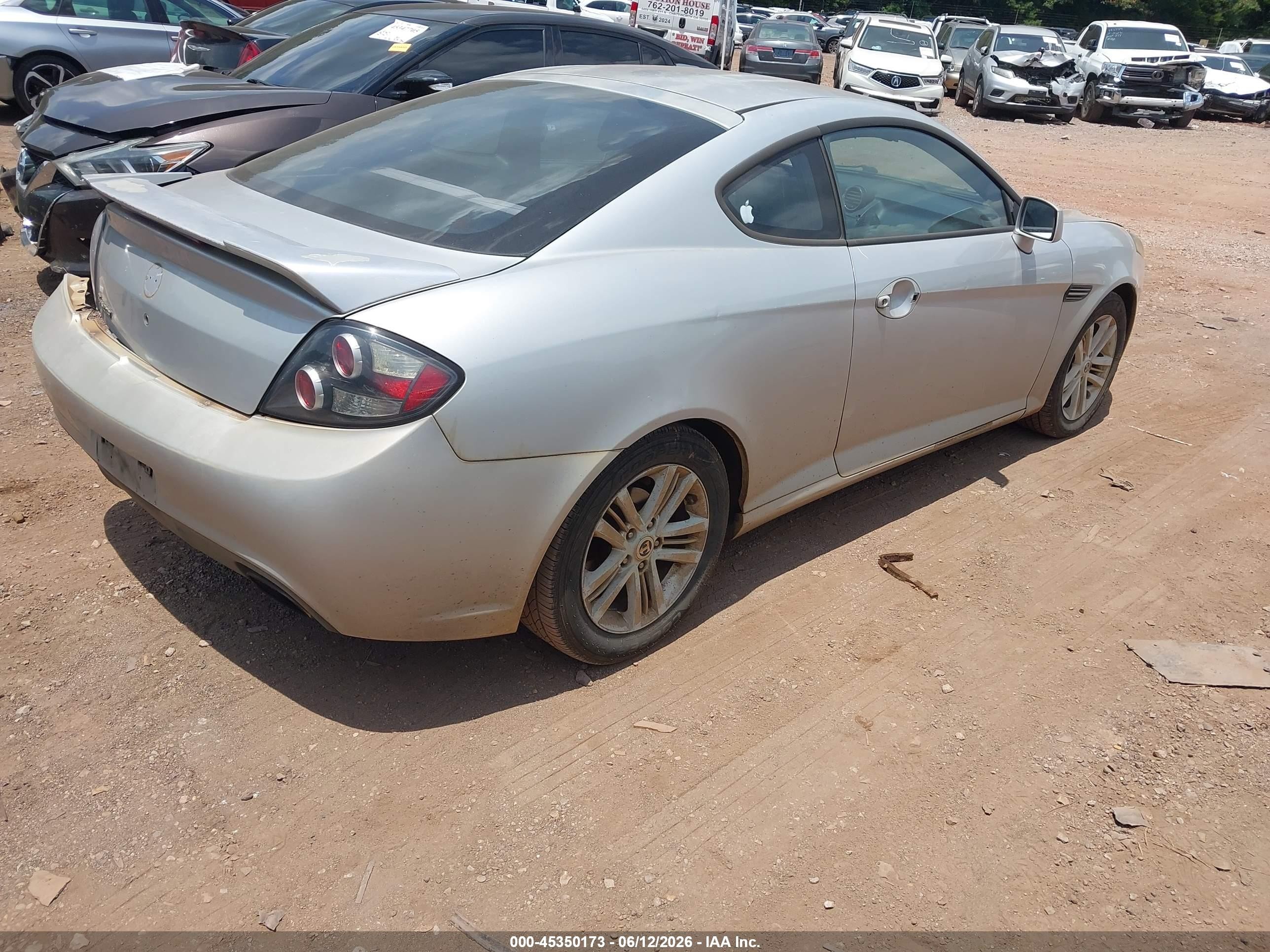 2008 Hyundai Tiburon Gs Silver vin: KMHHM66D28U266849