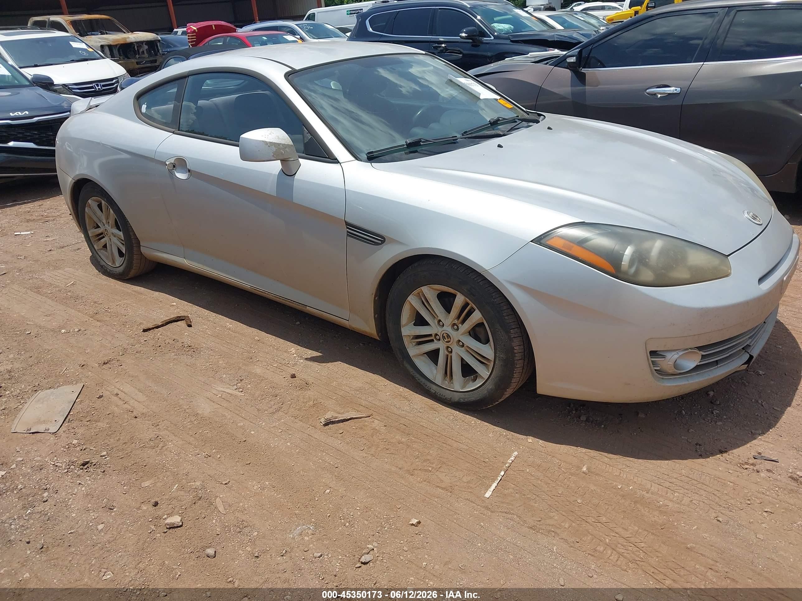 2008 Hyundai Tiburon Gs Silver vin: KMHHM66D28U266849