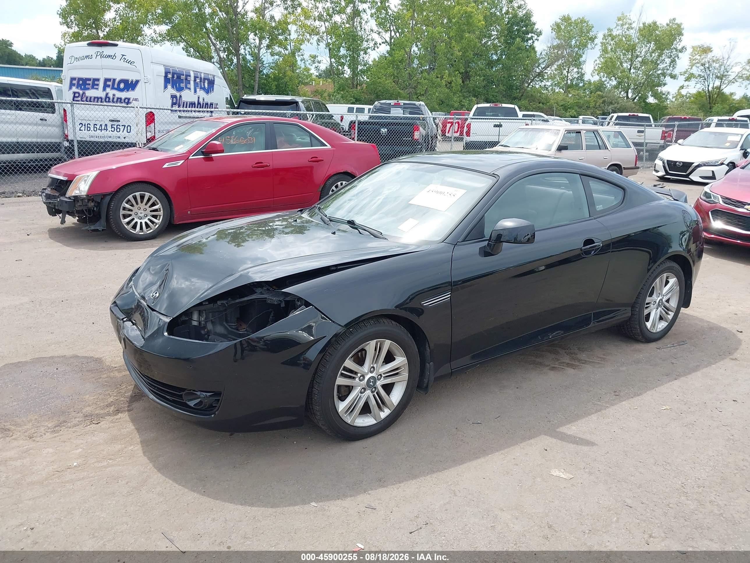 2008 Hyundai Tiburon Gs Black vin: KMHHM66D28U282890