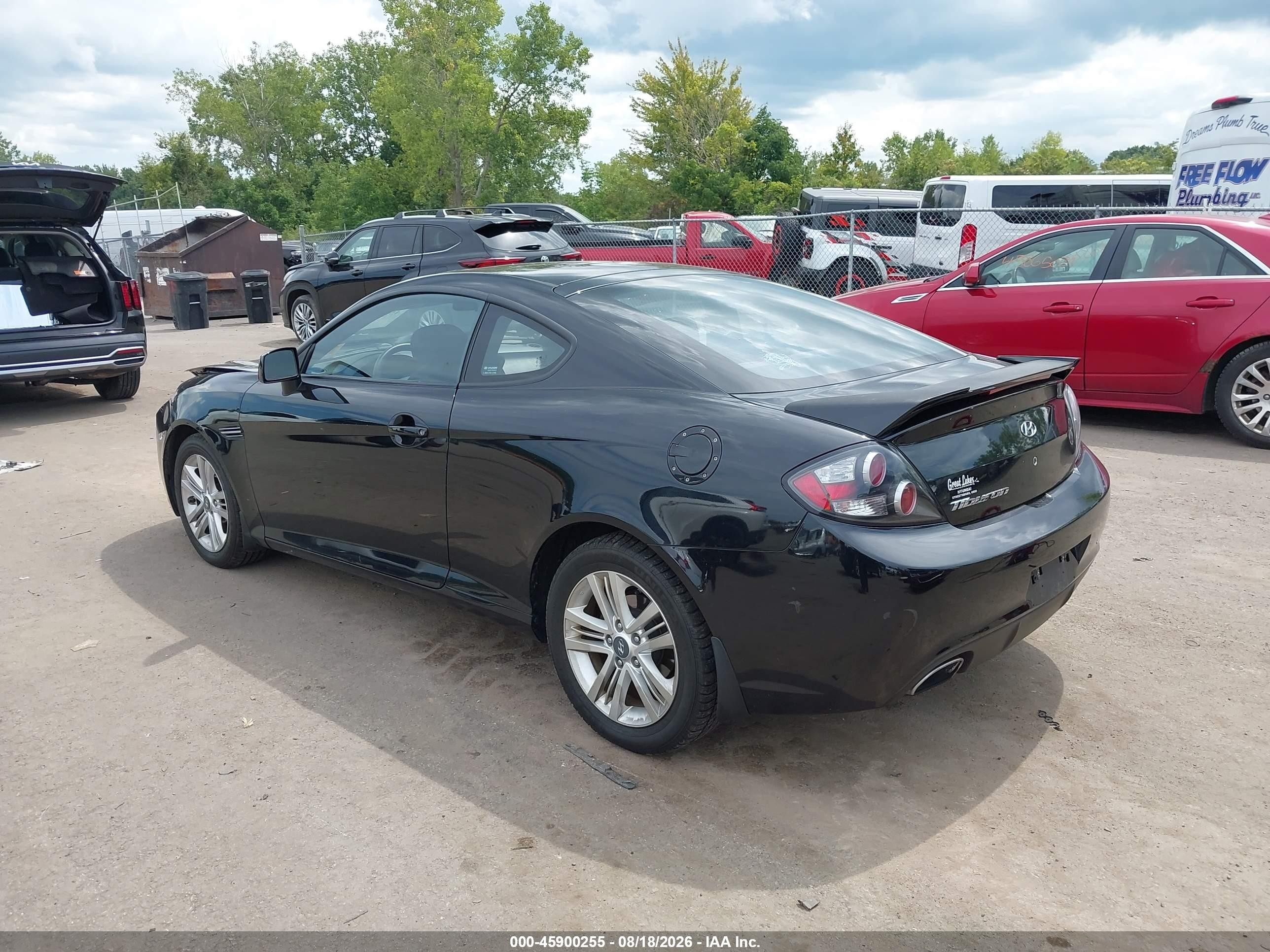 2008 Hyundai Tiburon Gs Black vin: KMHHM66D28U282890