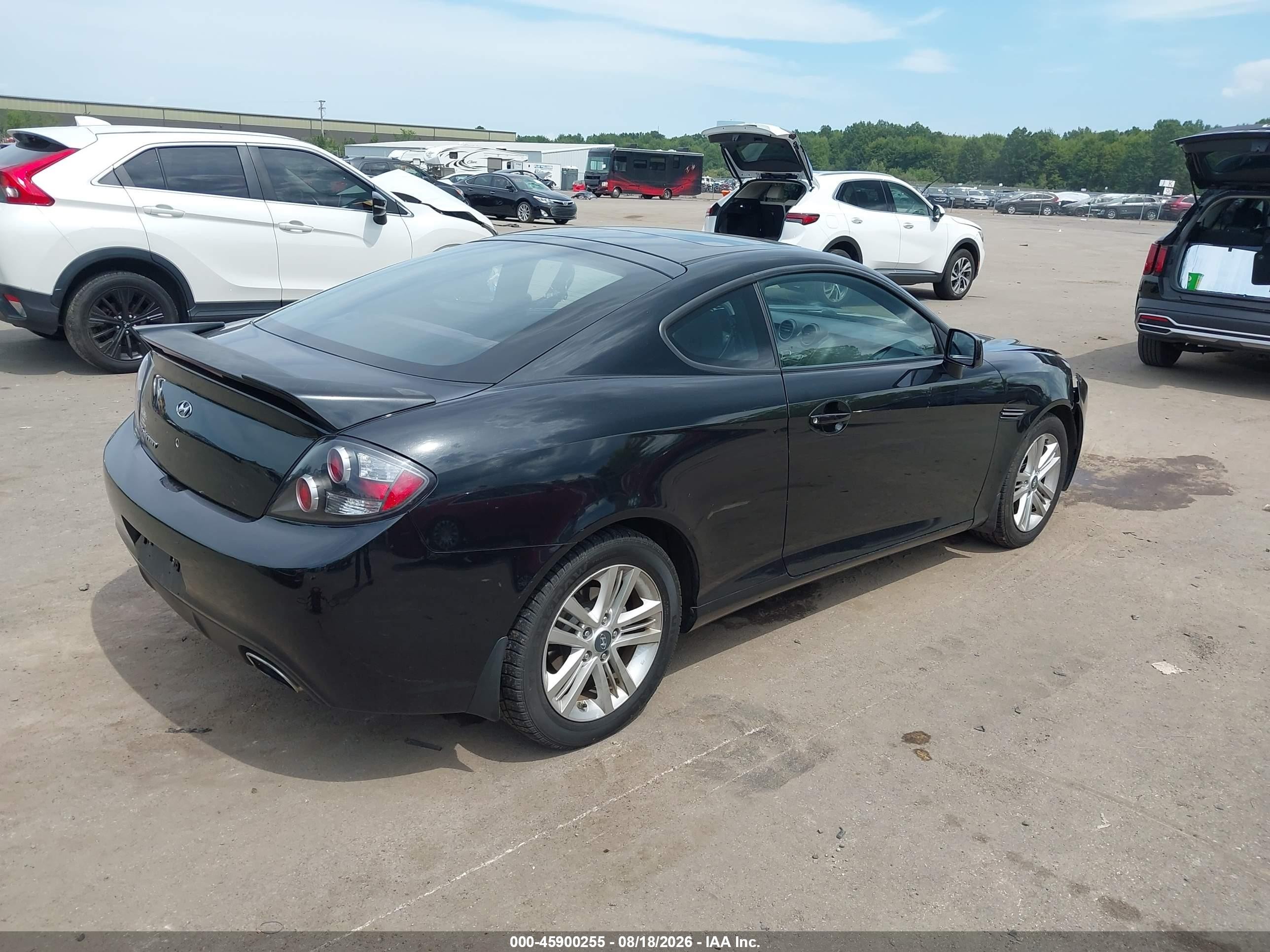 2008 Hyundai Tiburon Gs Black vin: KMHHM66D28U282890