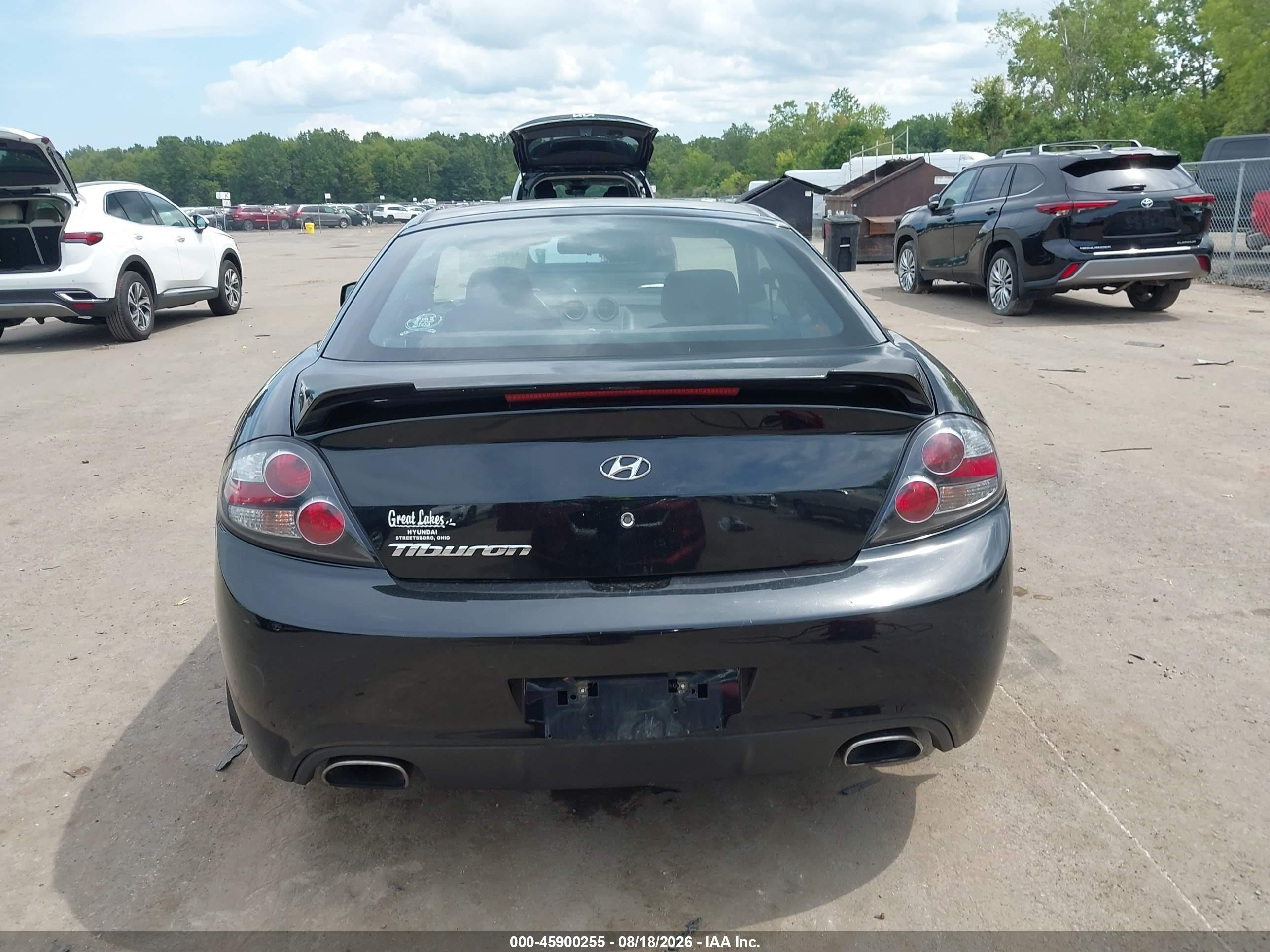 2008 Hyundai Tiburon Gs Black vin: KMHHM66D28U282890