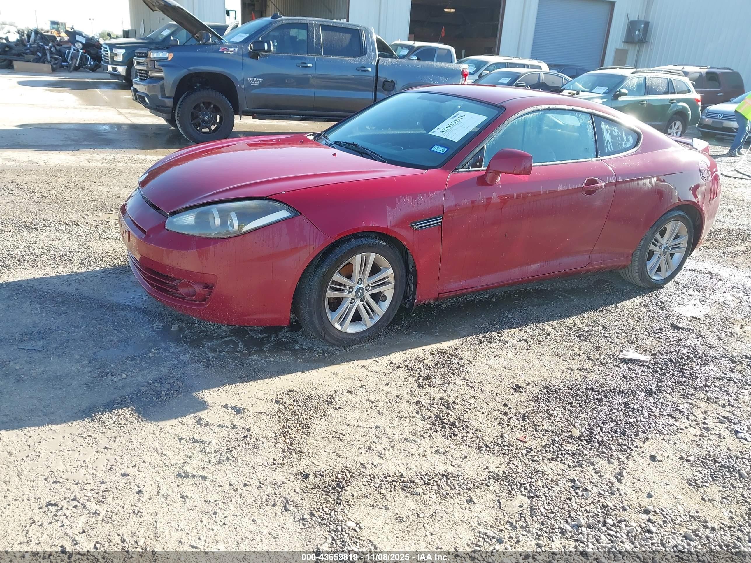 2007 Hyundai Tiburon Gs Red vin: KMHHM66D37U257639