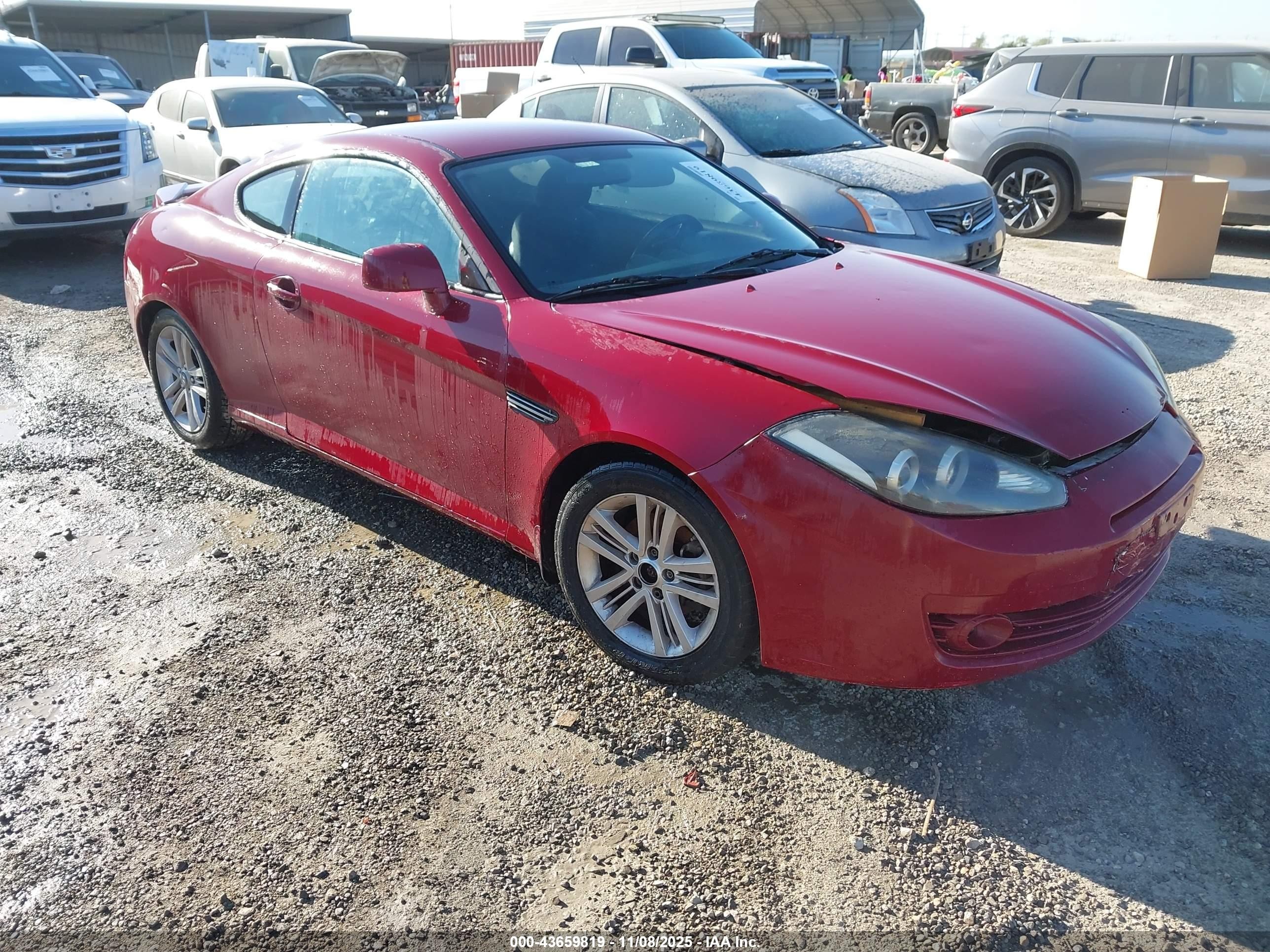 2007 Hyundai Tiburon Gs Red vin: KMHHM66D37U257639